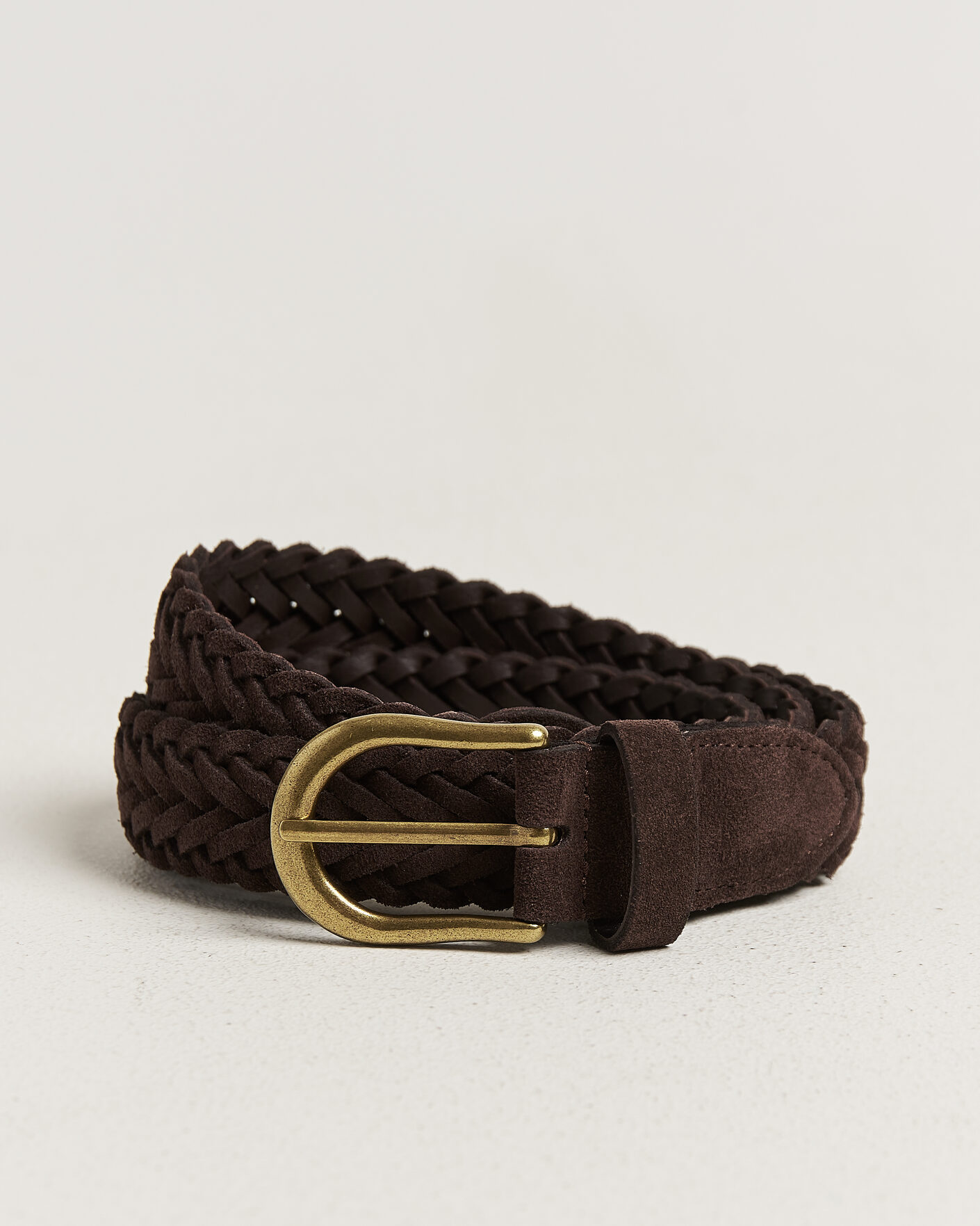 Men | Belts | BEAMS PLUS | Suede Braided Belt Dark Brown