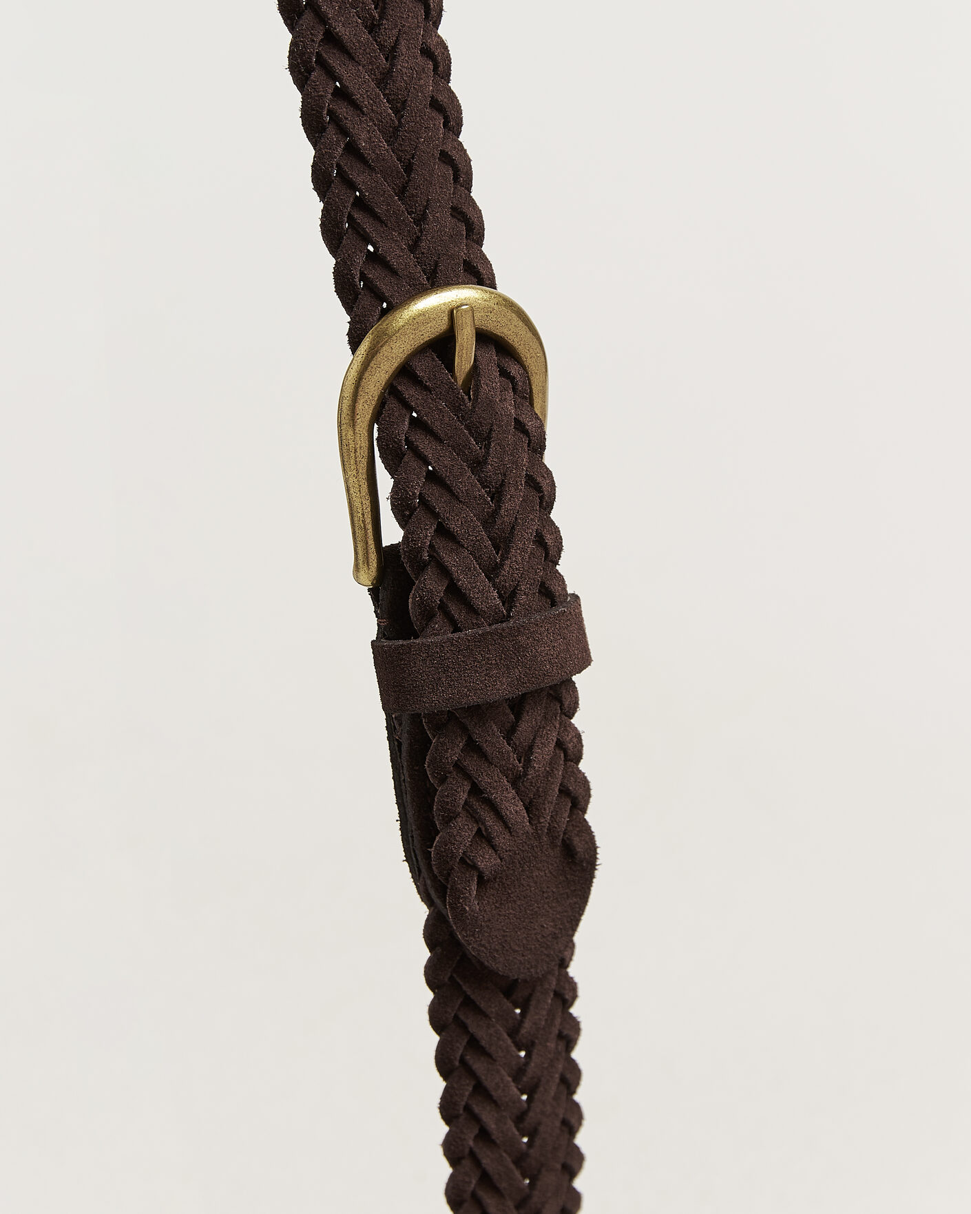 Men | Belts | BEAMS PLUS | Suede Braided Belt Dark Brown