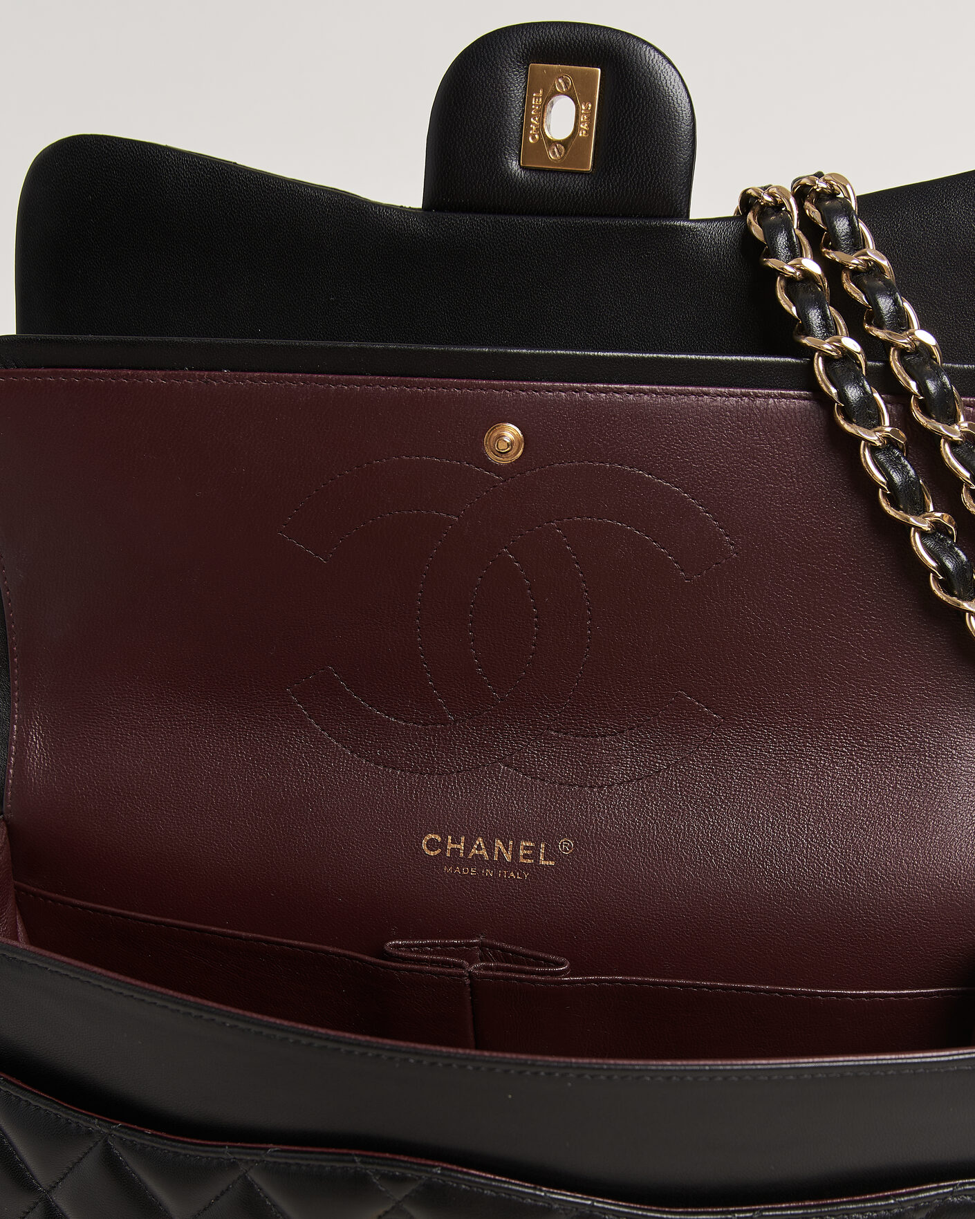 Men | Pre-Owned & Vintage Bags | Chanel Pre-Owned | Classic Jumbo Double Flap Bag Lambskin Black