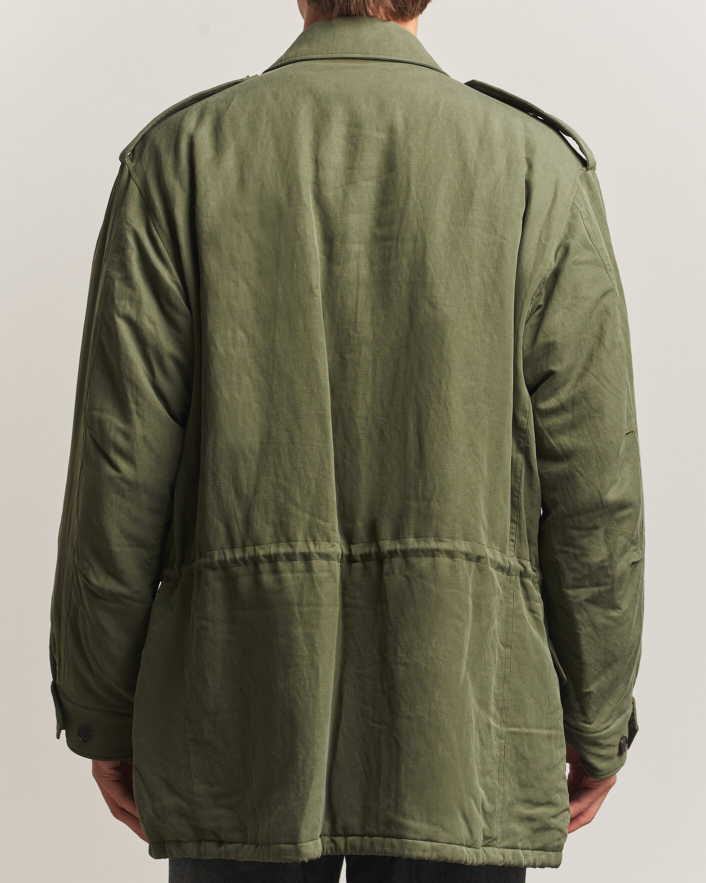 Men | Coats & Jackets | Auralee | Brushed Padded Military Jacket Olive
