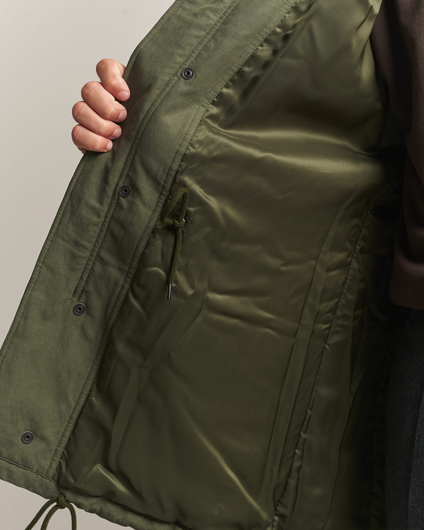 Men | Coats & Jackets | Auralee | Brushed Padded Military Jacket Olive