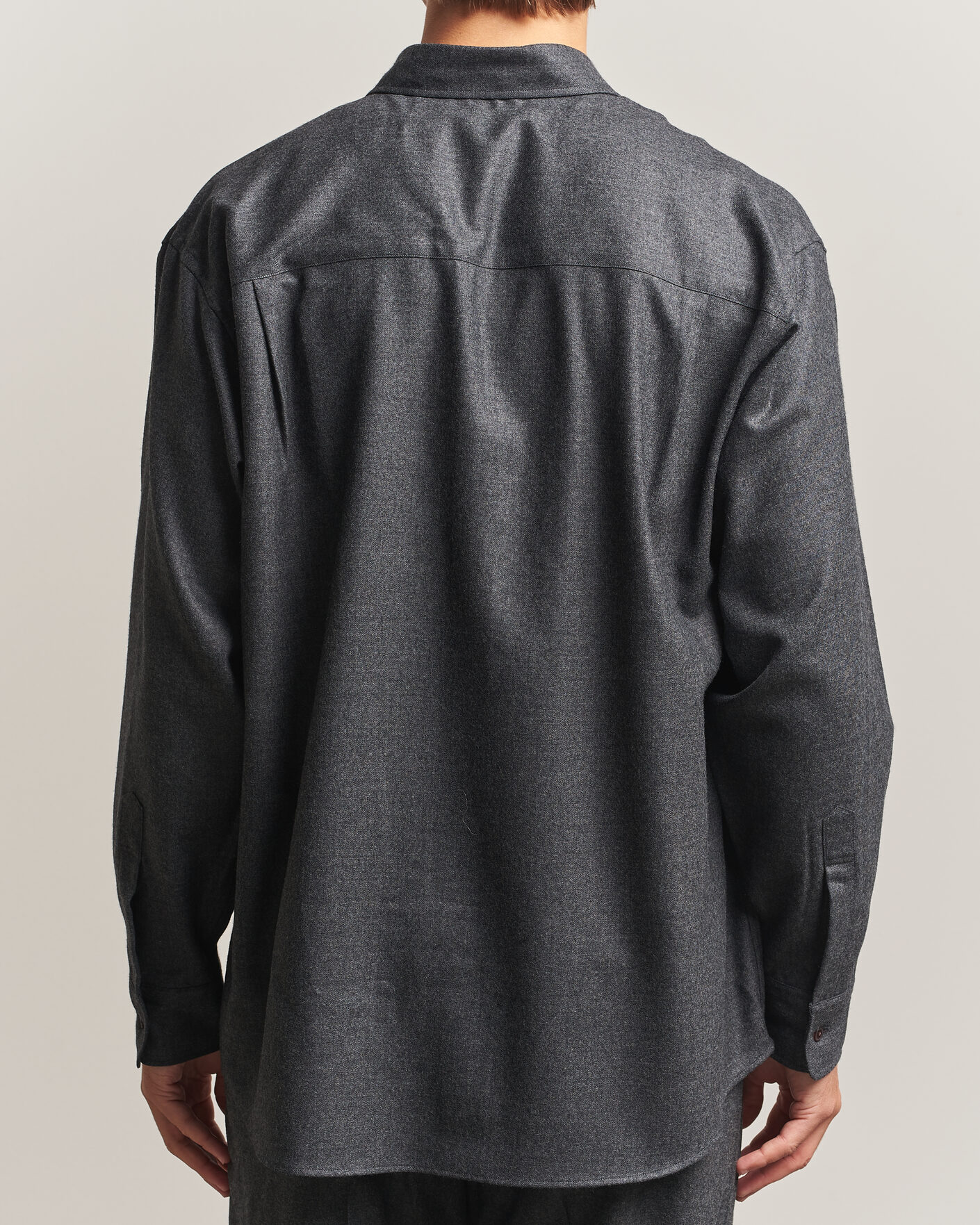 Men | Shirts | Auralee | Super Light Wool Shirt Charcoal