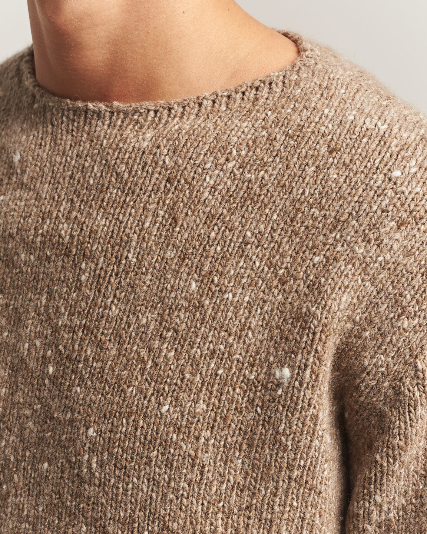 Men | Sweaters & Knitwear | Auralee | Homespun Tweed Knit Pullover Top Brown