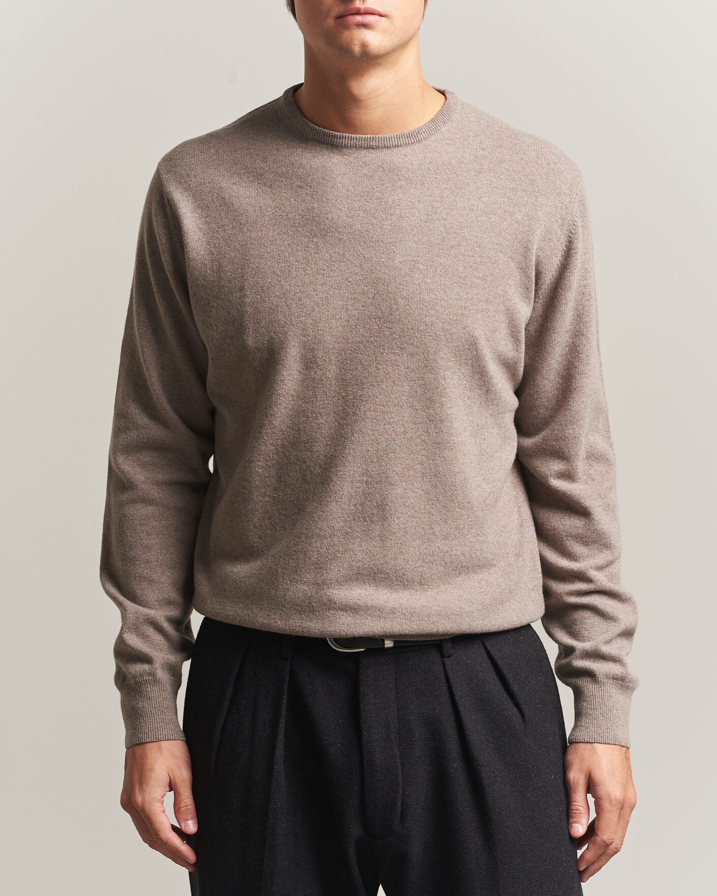 Men | Sweaters & Knitwear | Morgano | Wool/Cashmere Crewneck Walnut