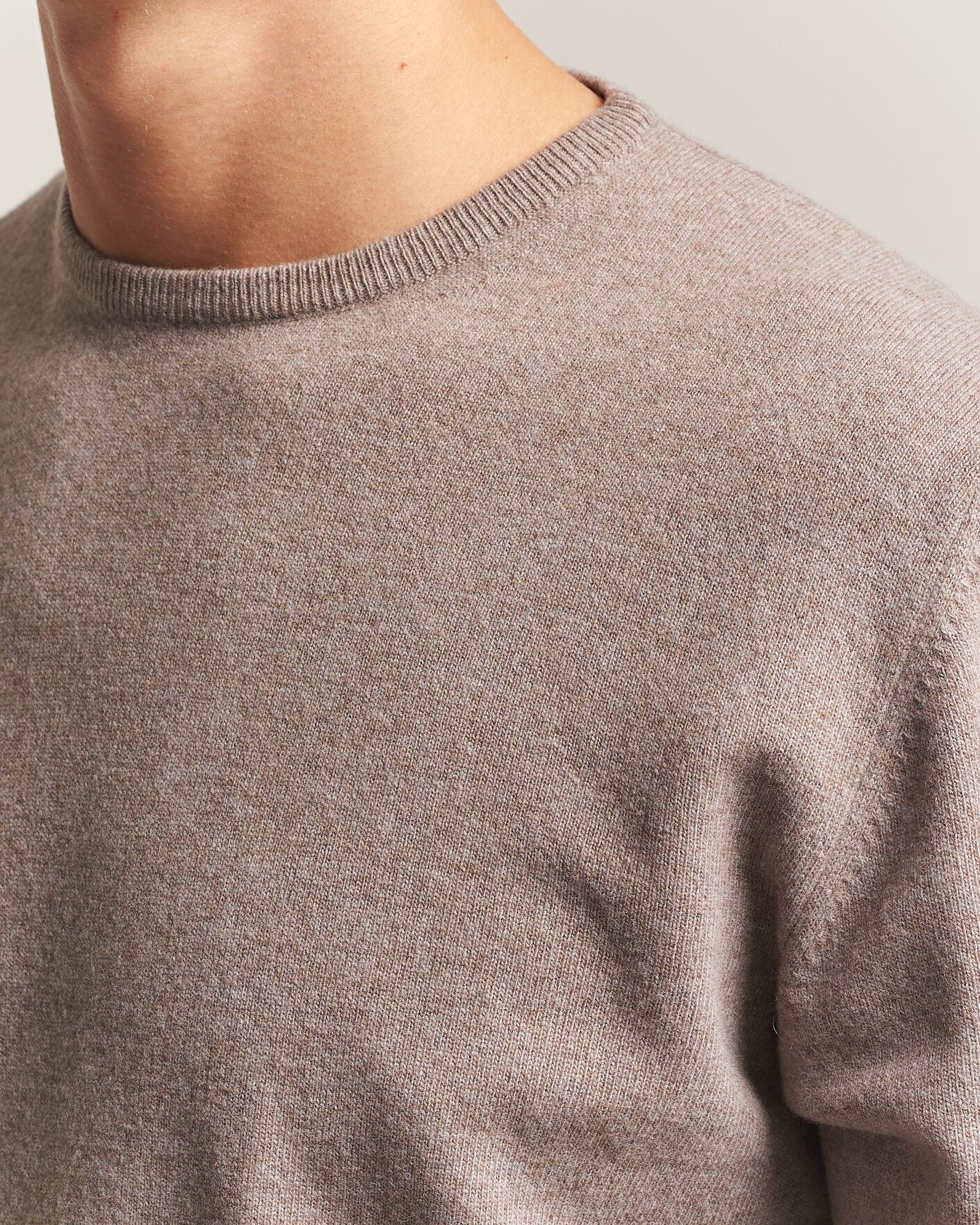 Men | Sweaters & Knitwear | Morgano | Wool/Cashmere Crewneck Walnut
