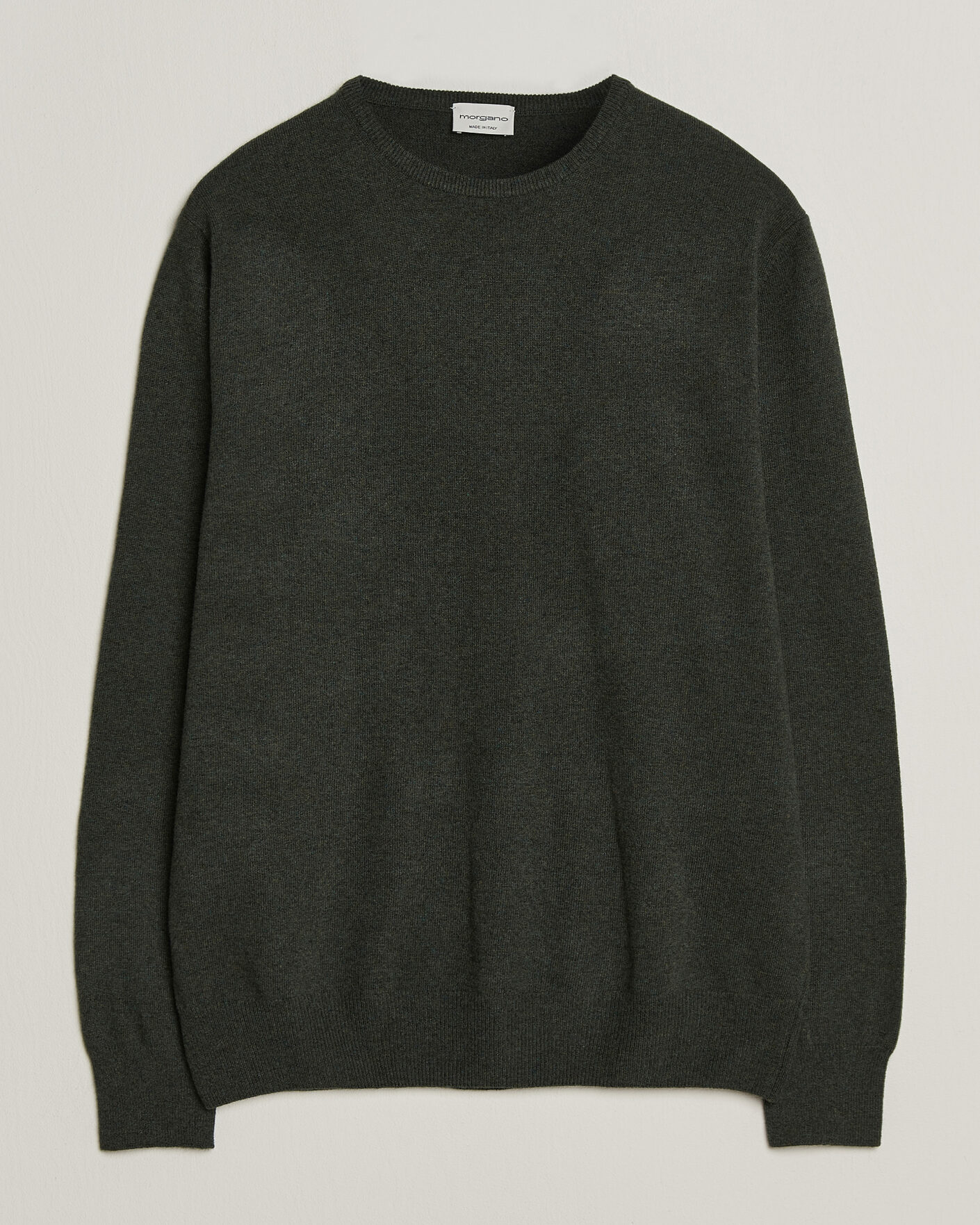 Men | Sweaters & Knitwear | Morgano | Wool/Cashmere Crewneck Dark Green