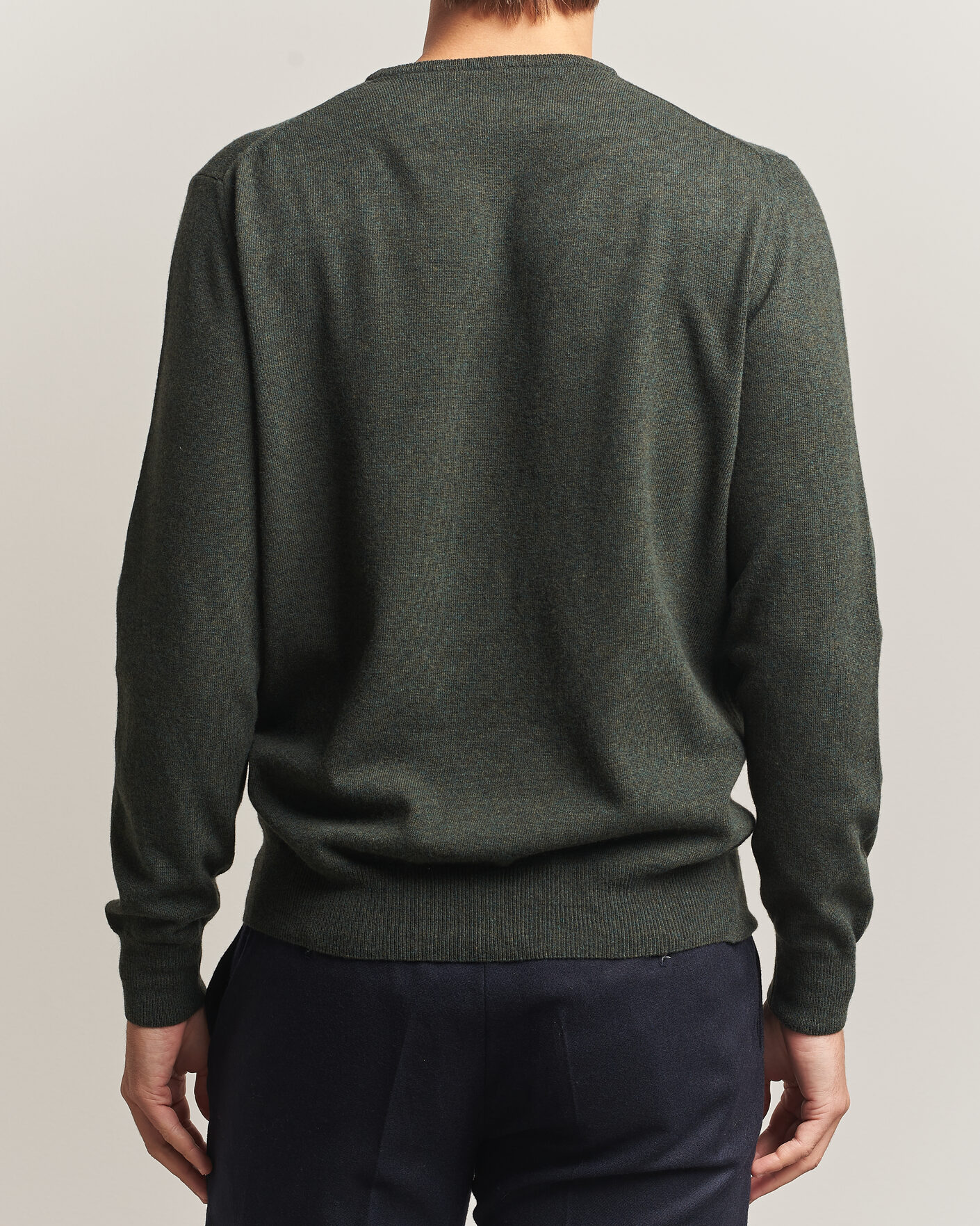 Men | Sweaters & Knitwear | Morgano | Wool/Cashmere Crewneck Dark Green