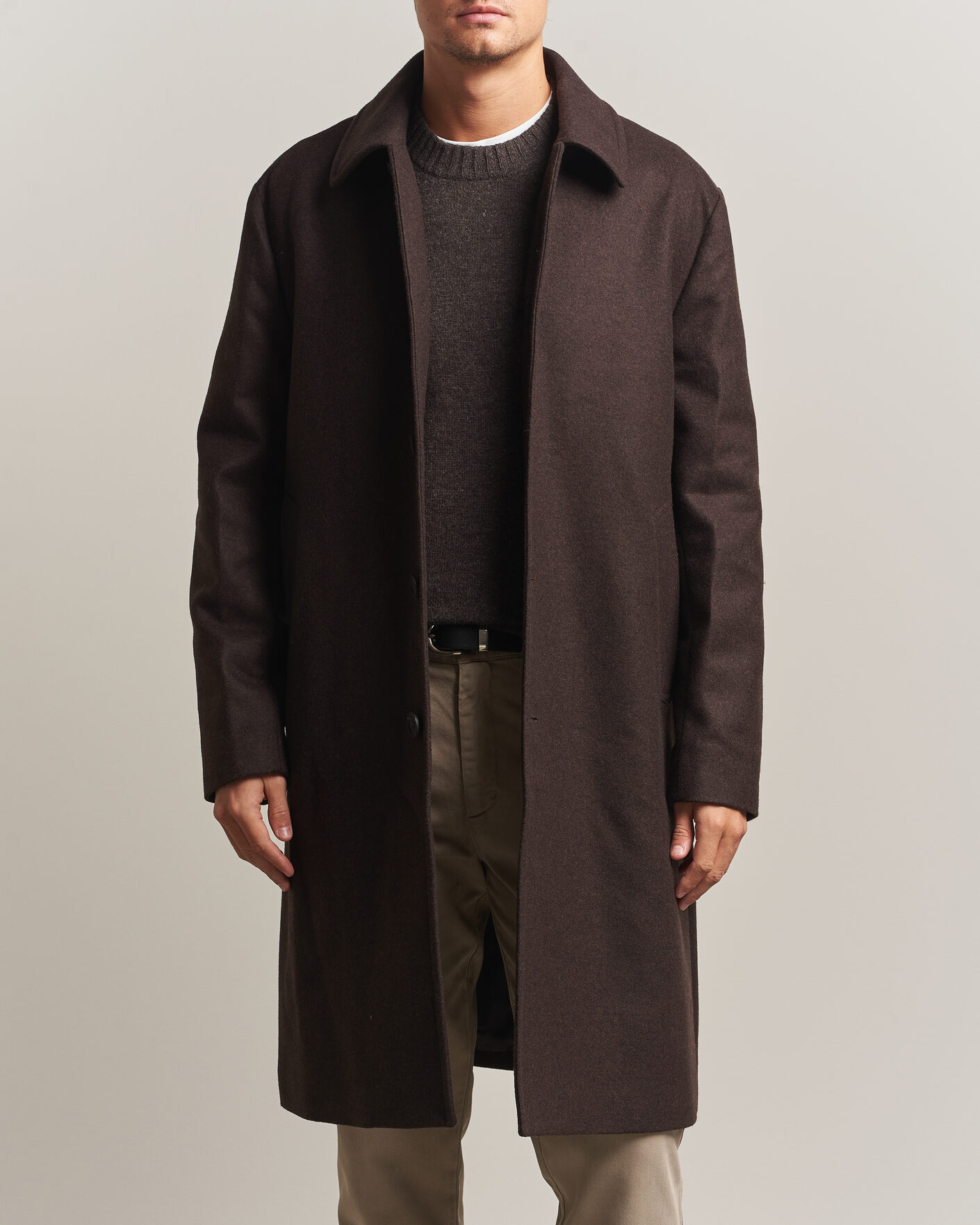 Men | Coats & Jackets | A Day's March | Shamrock Wool Car Coat Dark Brown