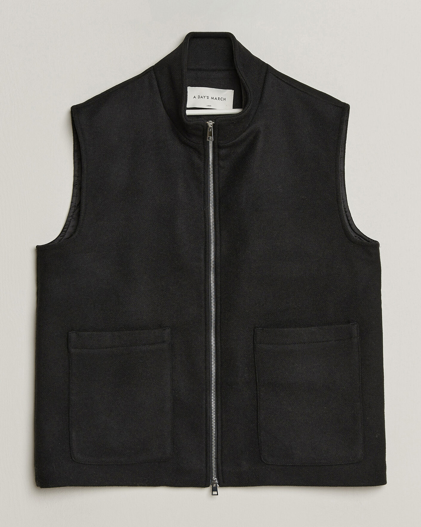 Men | Gilets | A Day's March | Canora Lined Wool Vest Black