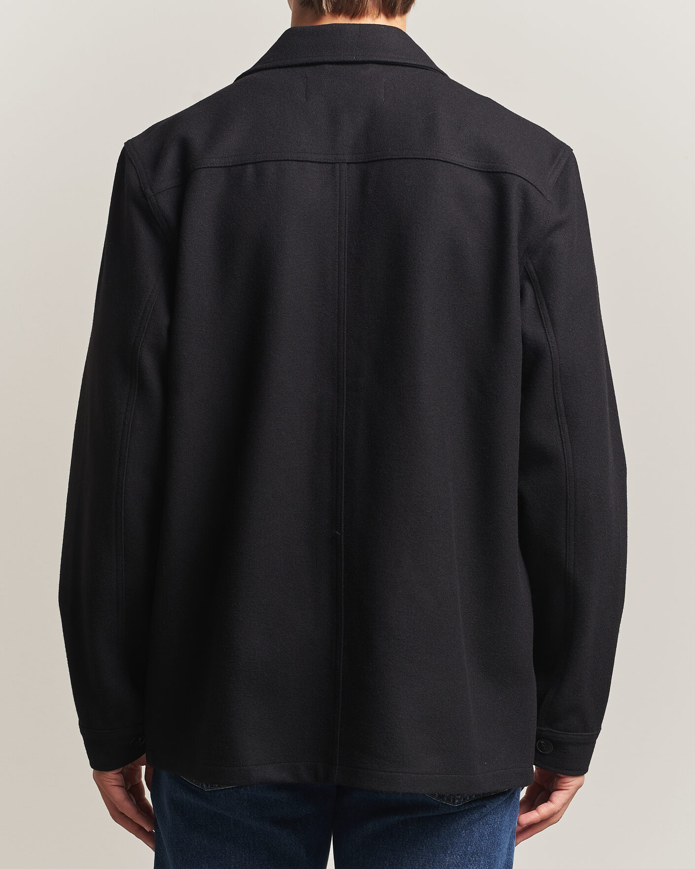 Men | Shirts | A Day's March | Original Wool Overshirt Black