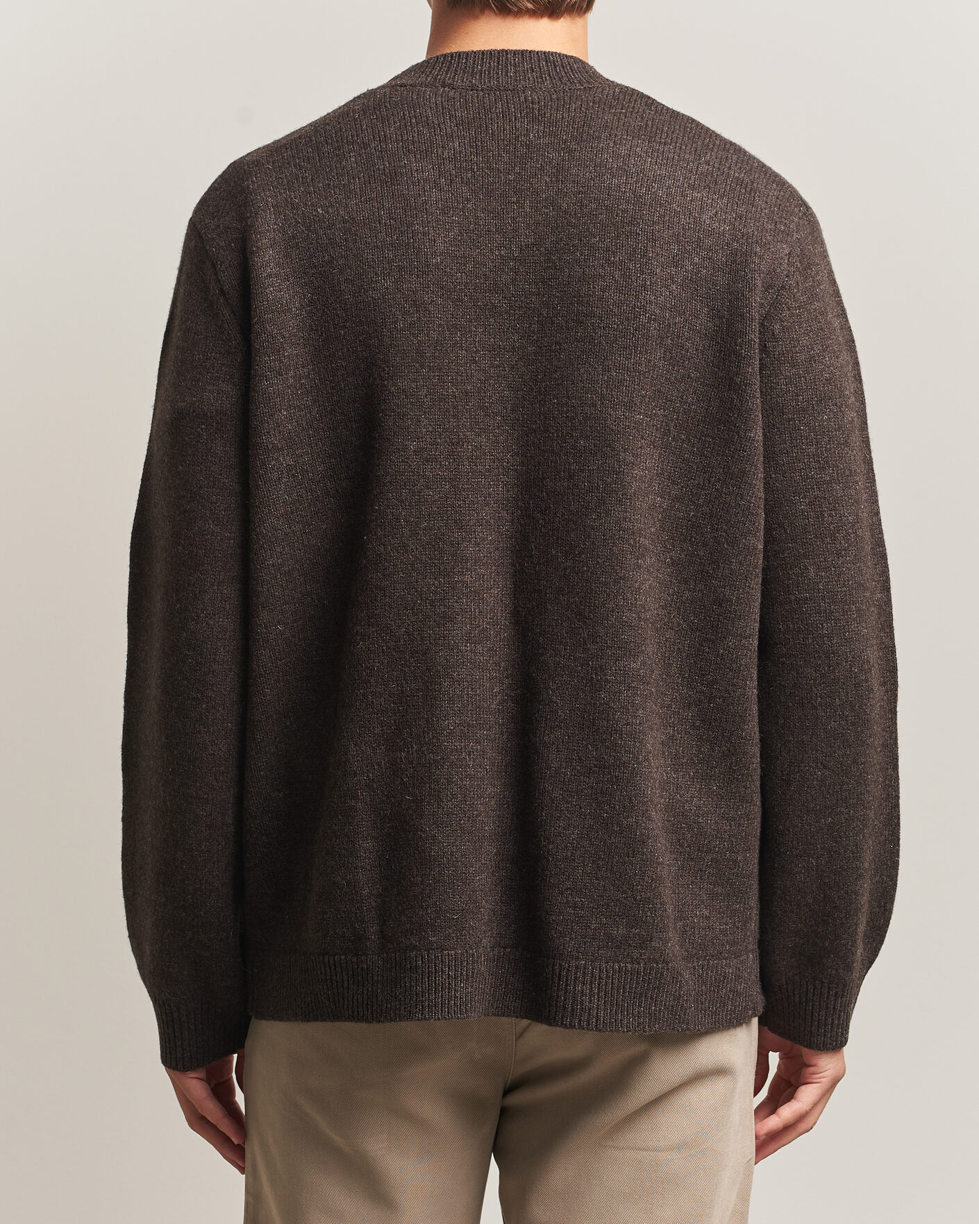 Men | Sweaters & Knitwear | A Day's March | Jarrow Lambswool Cardigan Dark Brown