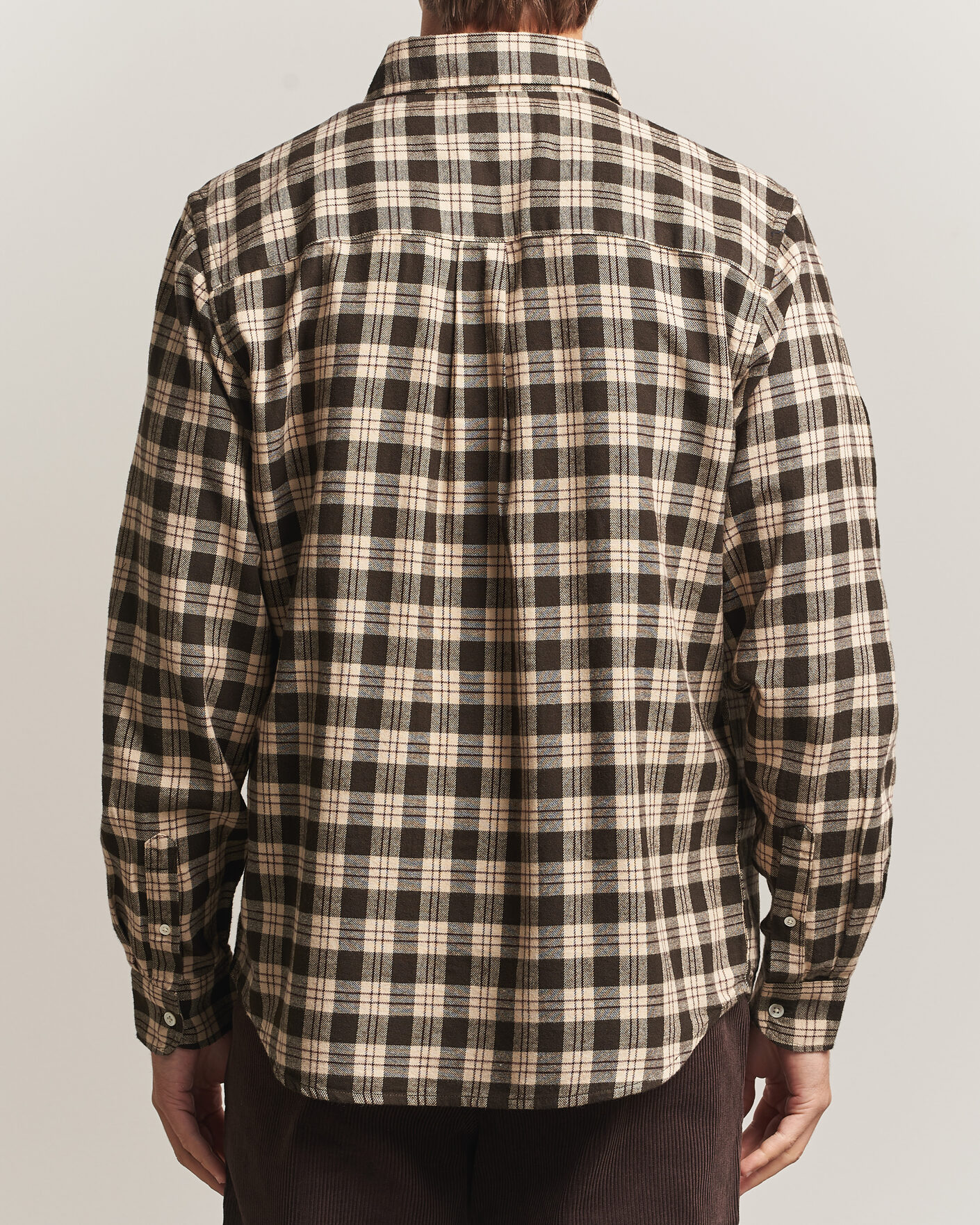 Men | Shirts | A Day's March | Classic Checked Flannel Shirt Brown/Sand