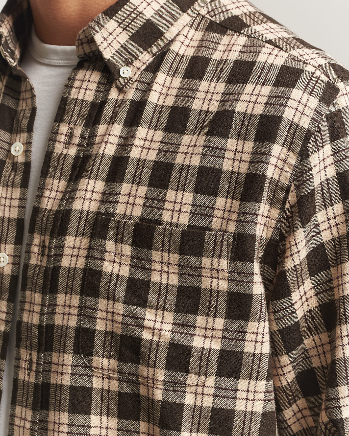 Men | Shirts | A Day's March | Classic Checked Flannel Shirt Brown/Sand
