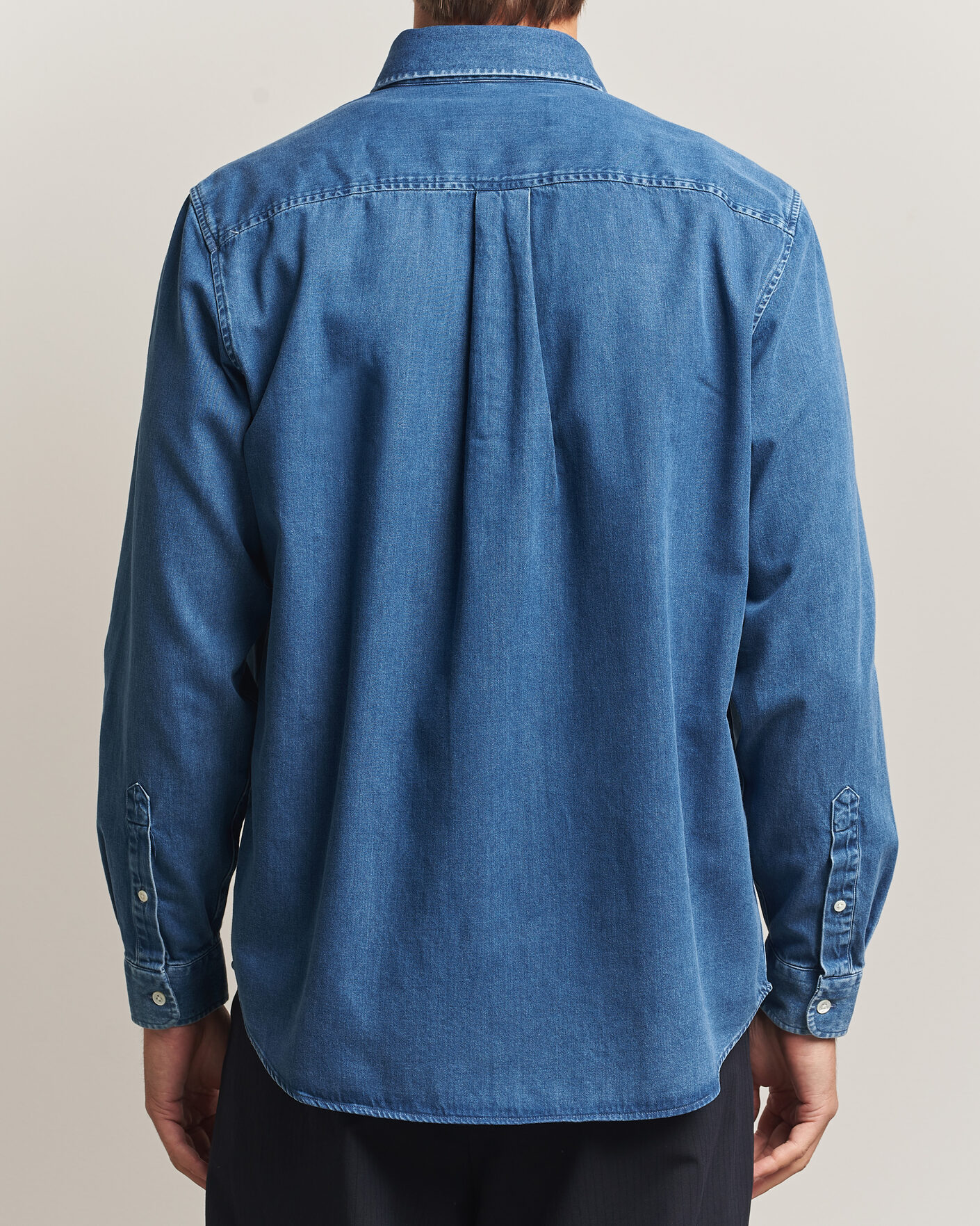 Men | Shirts | A Day's March | Original Button Down Denim Shirt Mid Blue