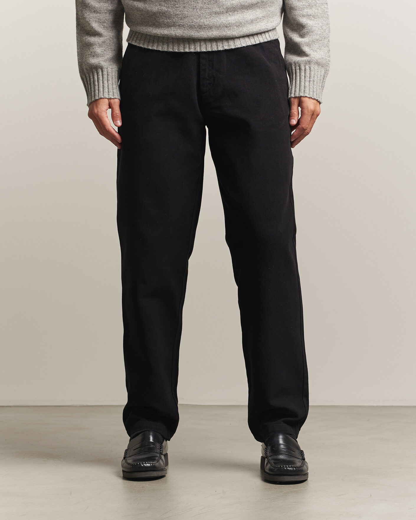 Men | Trousers | A Day's March | Miller Cotton/Lyocell Trousers Black