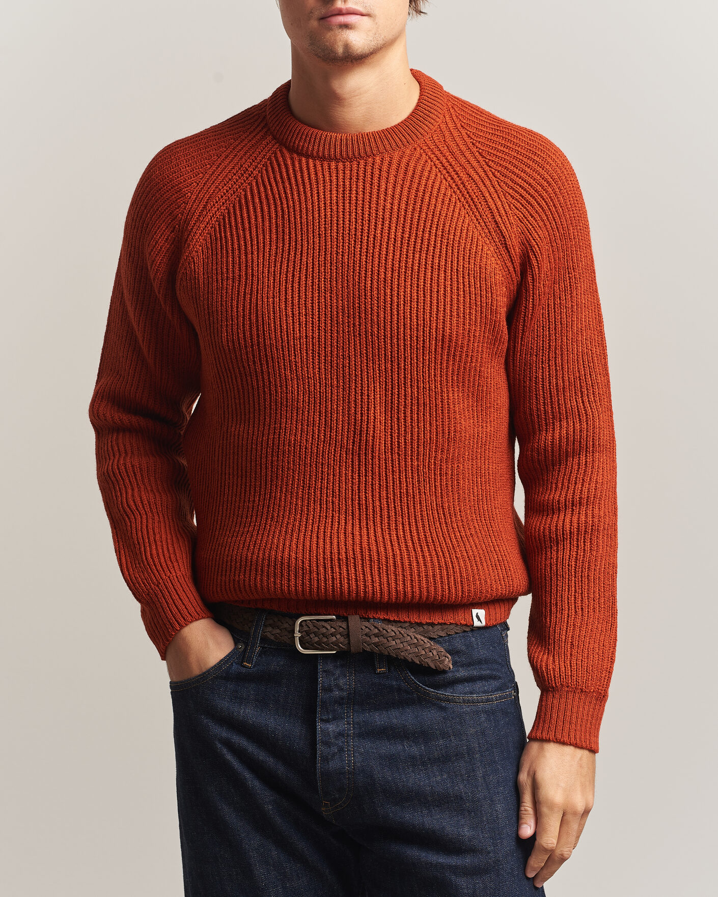Men | Sweaters & Knitwear | Peregrine | Ford Knitted Wool Jumper Orange
