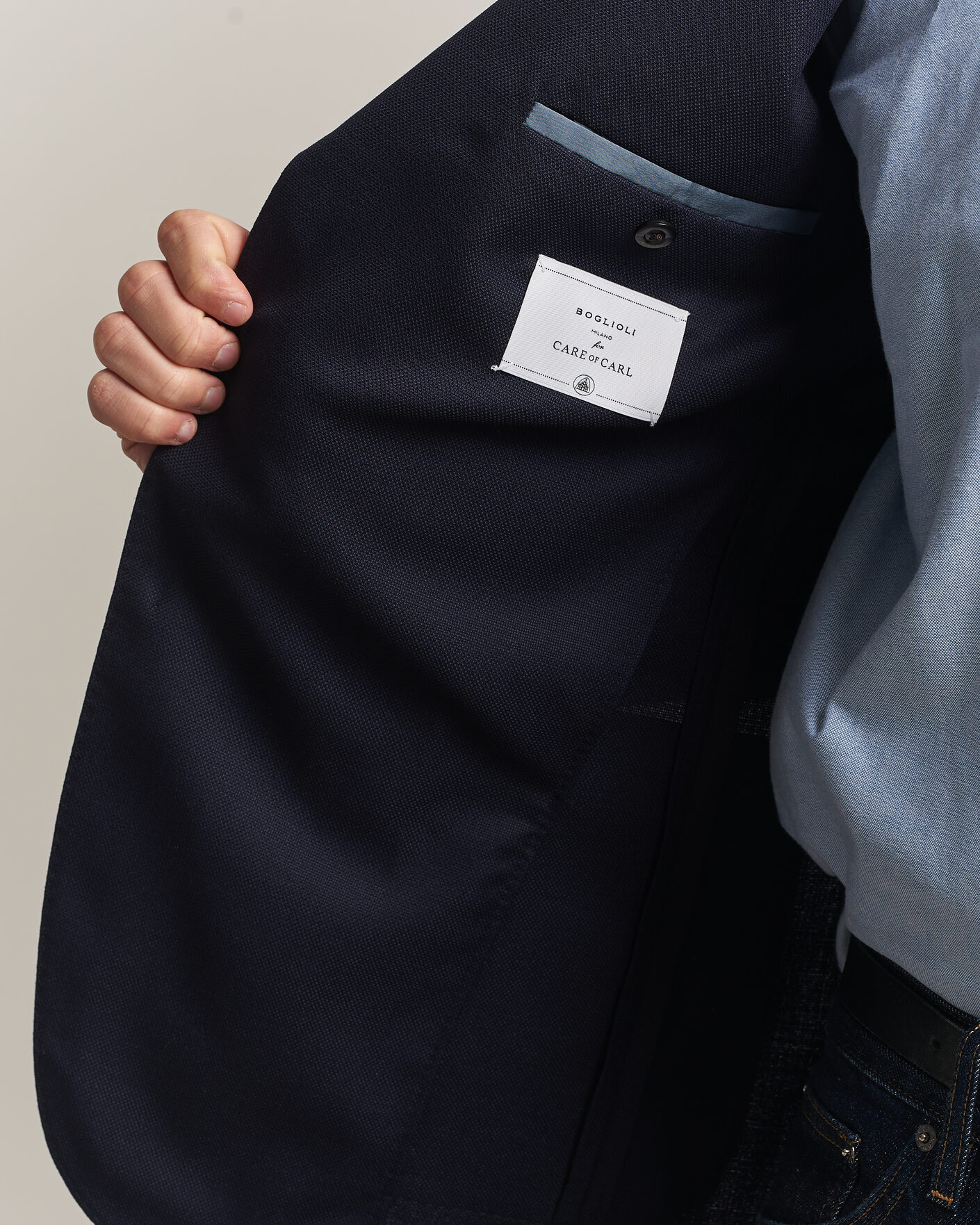 Men | Blazers | Boglioli for Care of Carl | Boglioli K Jacket Exclusive Hopsack Blazer Navy