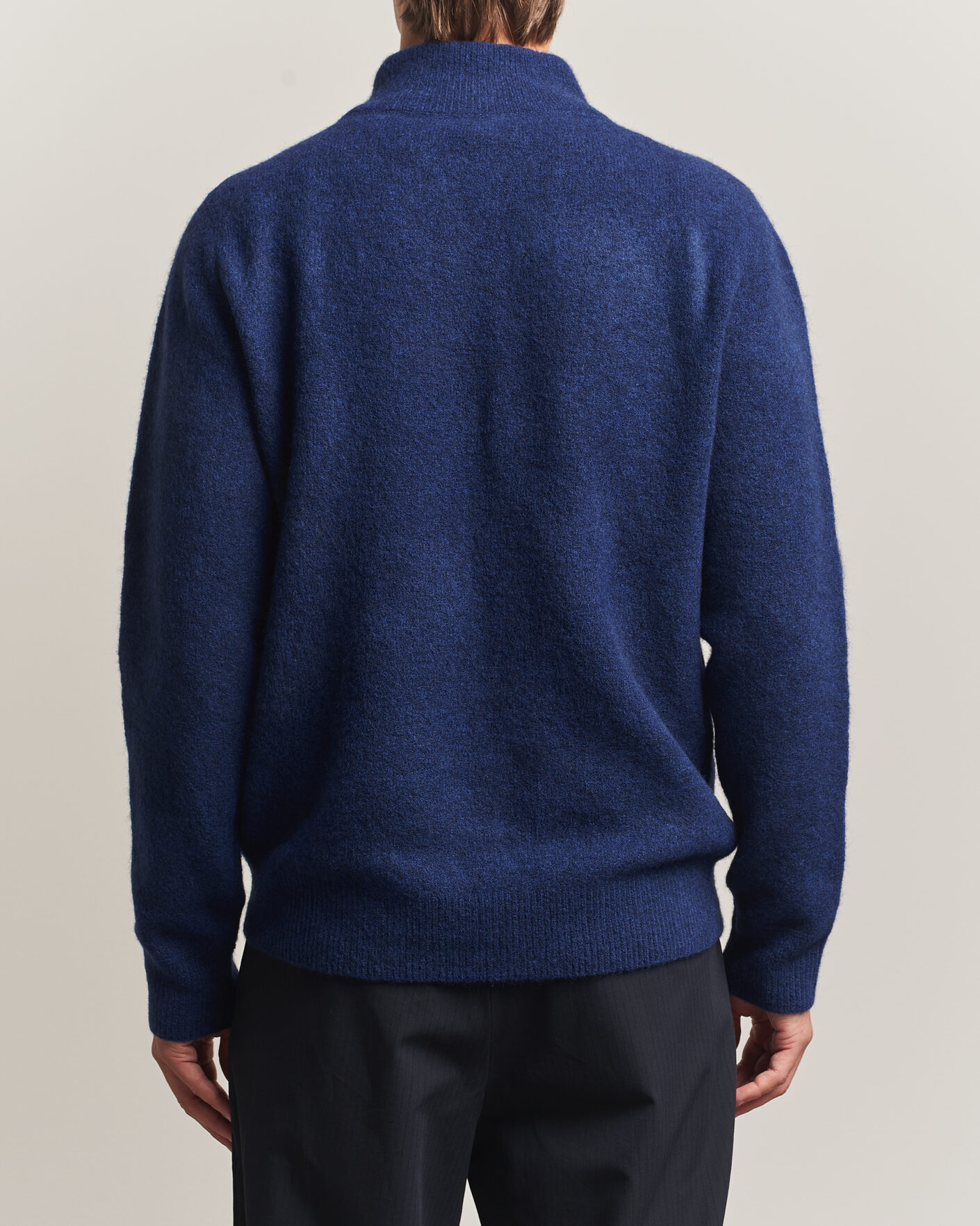 Men | Sweaters & Knitwear | Filippa K | Andrew Yak Knitted Half Zip Deep Blue