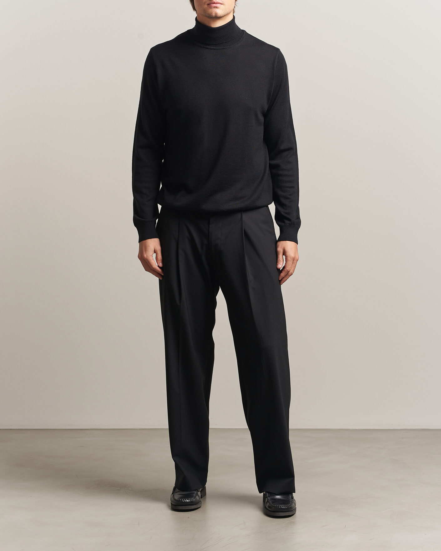 Men | Sweaters & Knitwear | Filippa K | Merino Knitted Turtleneck Black
