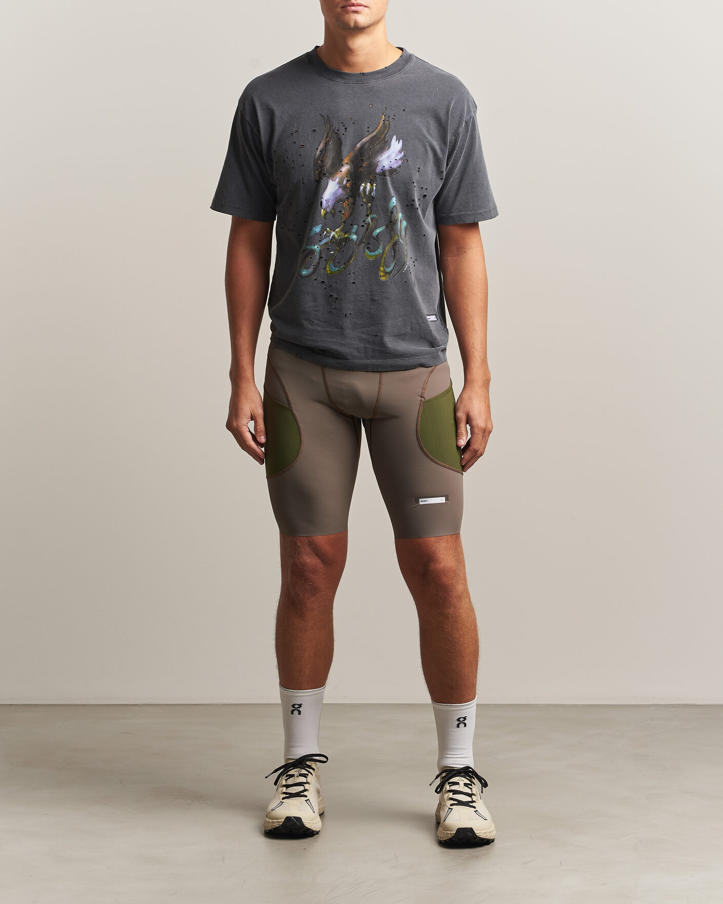 Men | Shorts | Satisfy | TechSilk Evo 9 Inch Half Tights Dark Natural