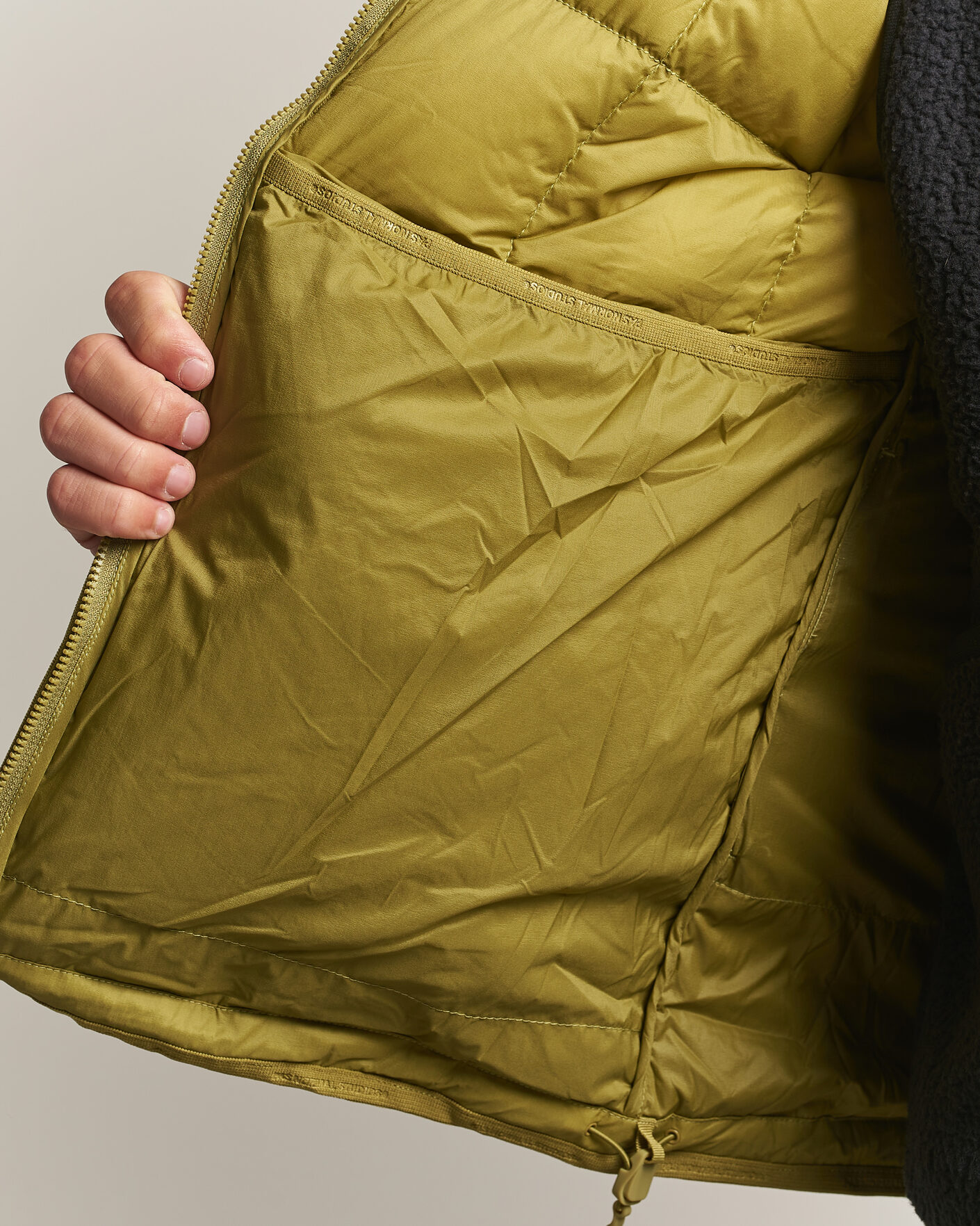Men | Coats & Jackets | Pas Normal Studios | Off-Race Down Liner Jacket Dark Lime