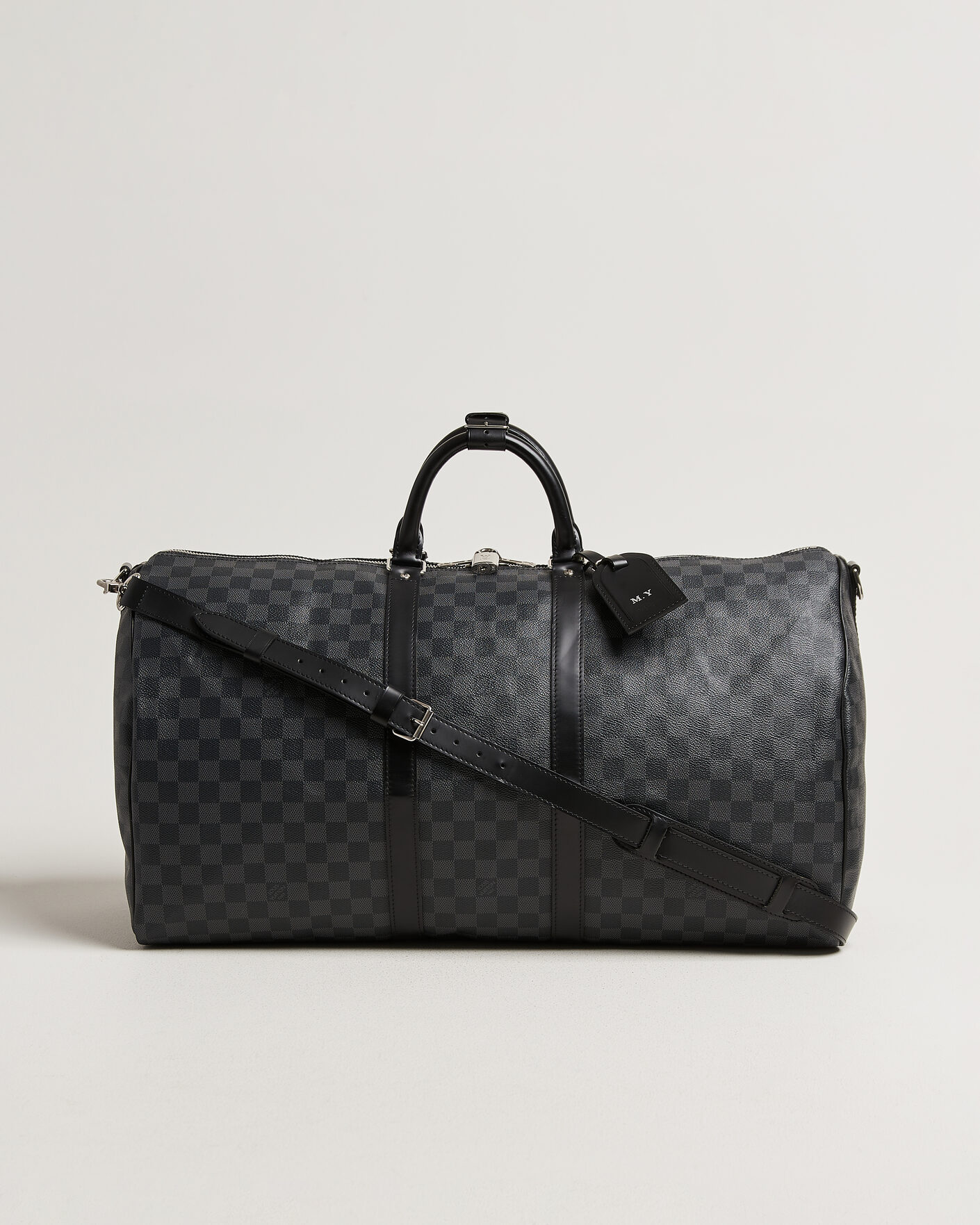 Men | Pre-Owned & Vintage Bags | Louis Vuitton Pre-Owned | Keepall Bandouliére 55 Damier Graphite