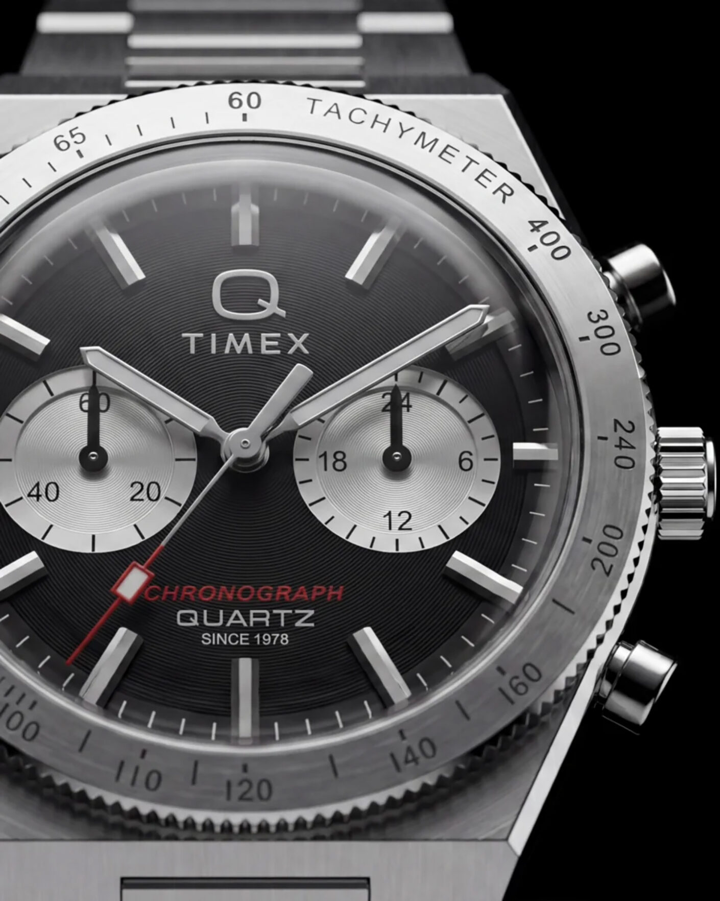 Men | Timex Q Continental Chronograph 36mm Black Dial | Timex | Q Continental Chronograph 36mm Black Dial