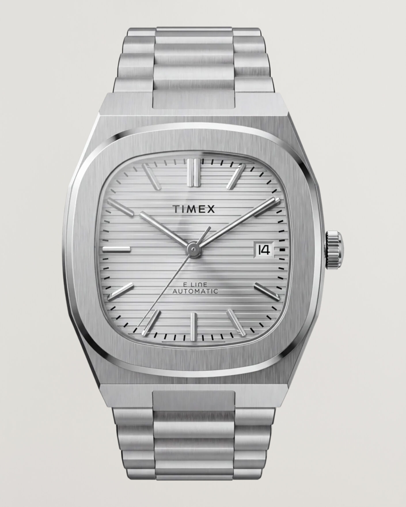 Men | Timex Automatic E Line Stainless Steel 38mm Silver Dial | Timex | Automatic E Line Stainless Steel 38mm Silver Dial
