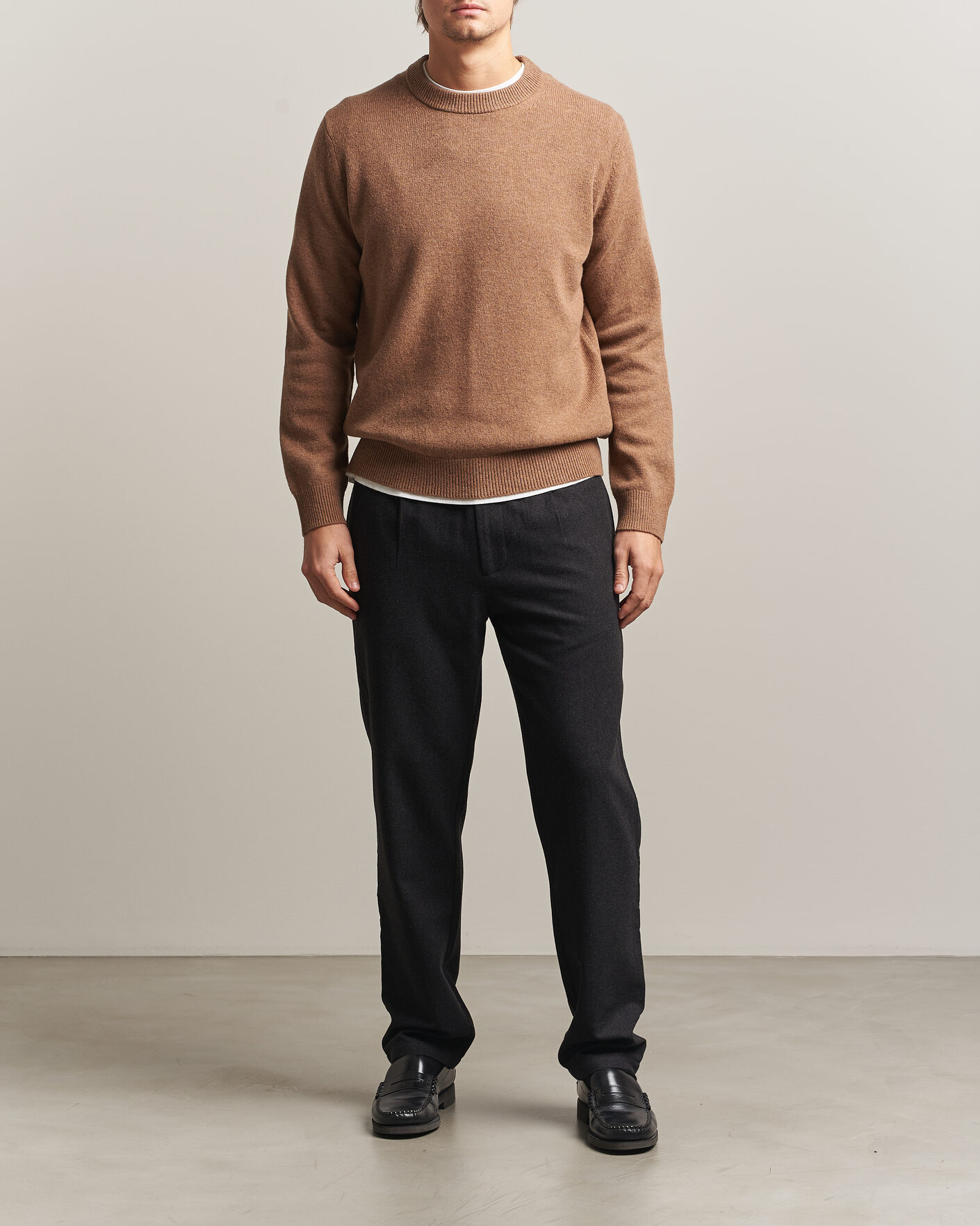 Men | Sweaters & Knitwear | Samsøe Samsøe | Isak Knitted Crew Neck Lead Gray