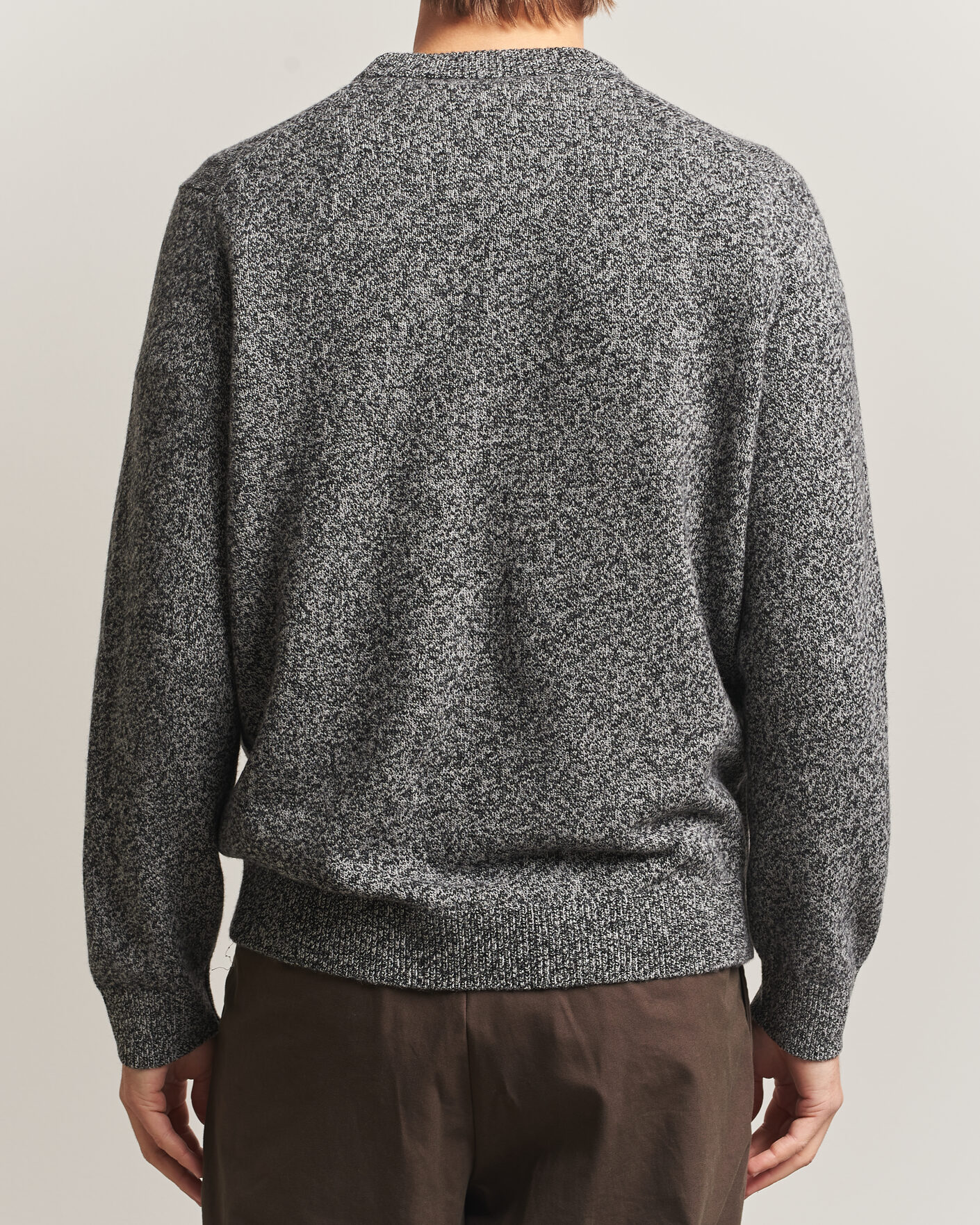 Men | Sweaters & Knitwear | Samsøe Samsøe | Isak Knitted Crew Neck Black White Melange