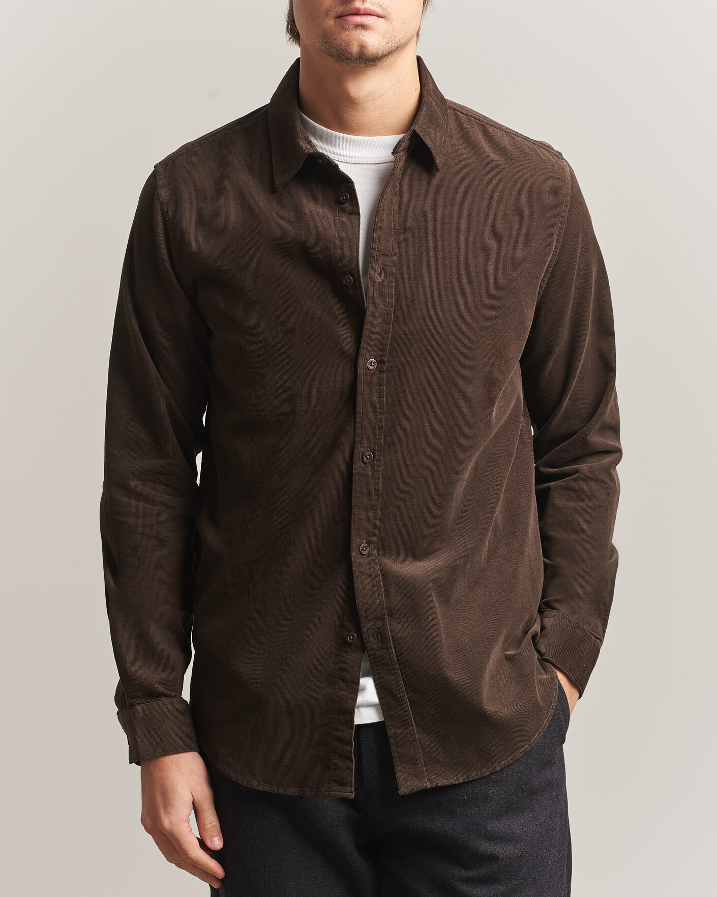 Men | Shirts | Samsøe Samsøe | Liam Baby Cord Checked Shirt Delicioso