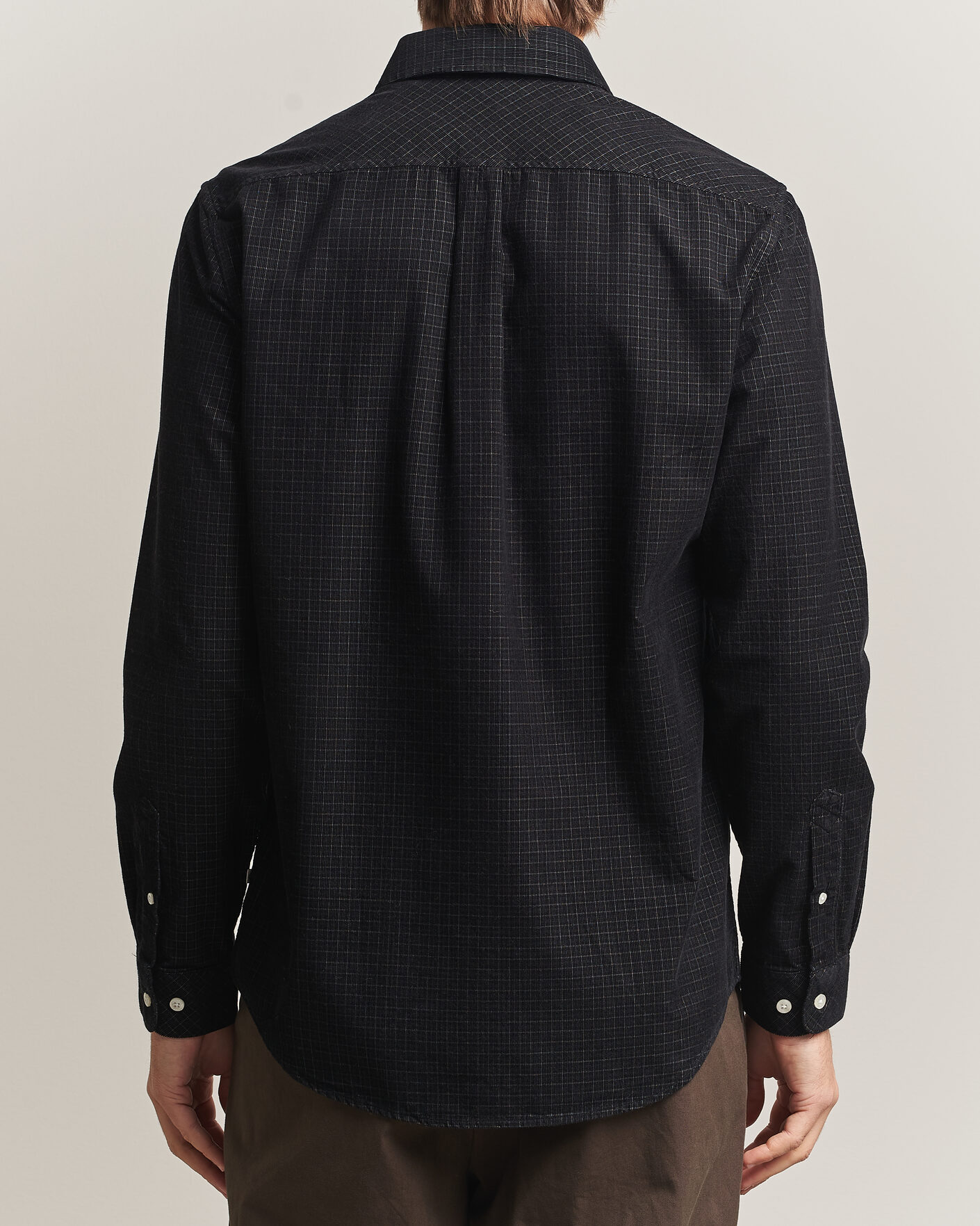 Men | Shirts | Samsøe Samsøe | Liam Baby Cord Checked Shirt Black
