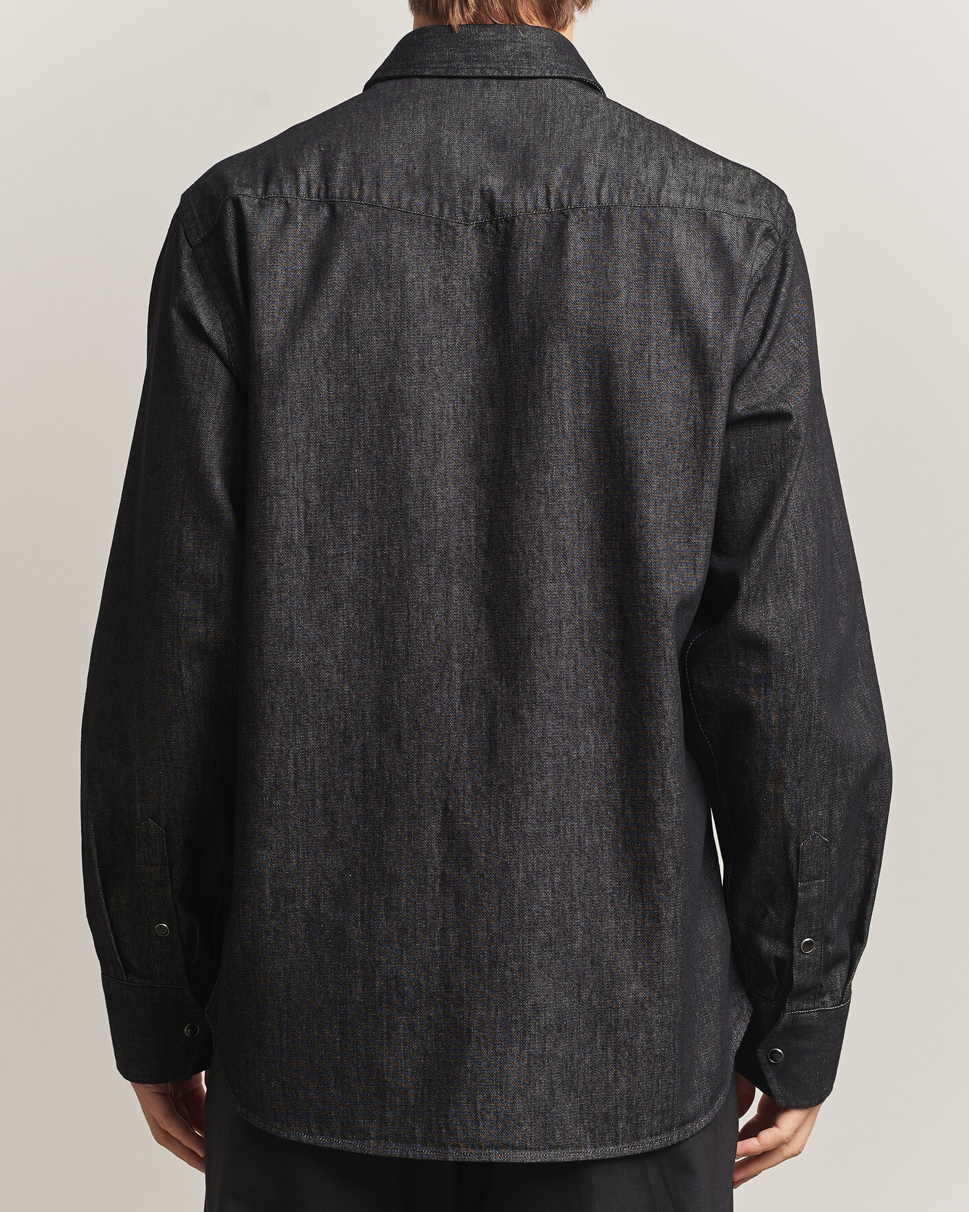 Men | Shirts | Oscar Jacobson | Straight Fit Western Shirt Dark Grey