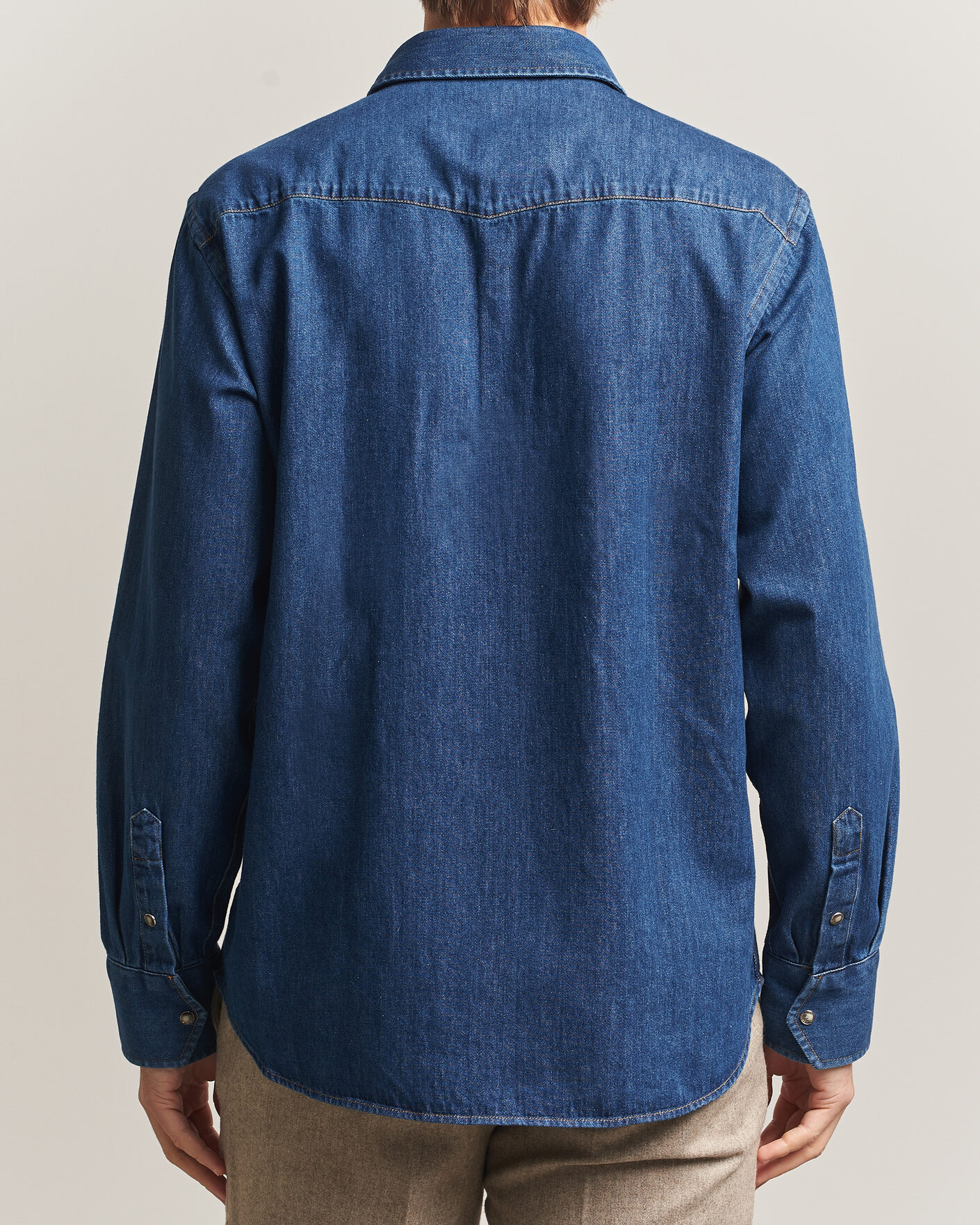 Men | Shirts | Oscar Jacobson | Straight Fit Western Shirt Blue
