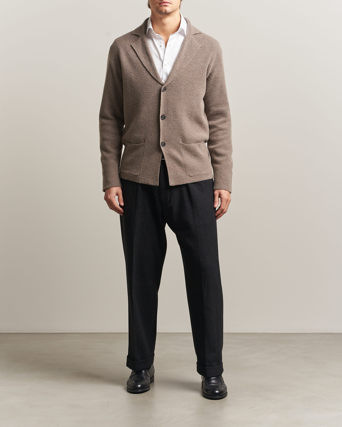Men | Blazers | Oscar Jacobson | Antonio Knitted Blazer Taupe