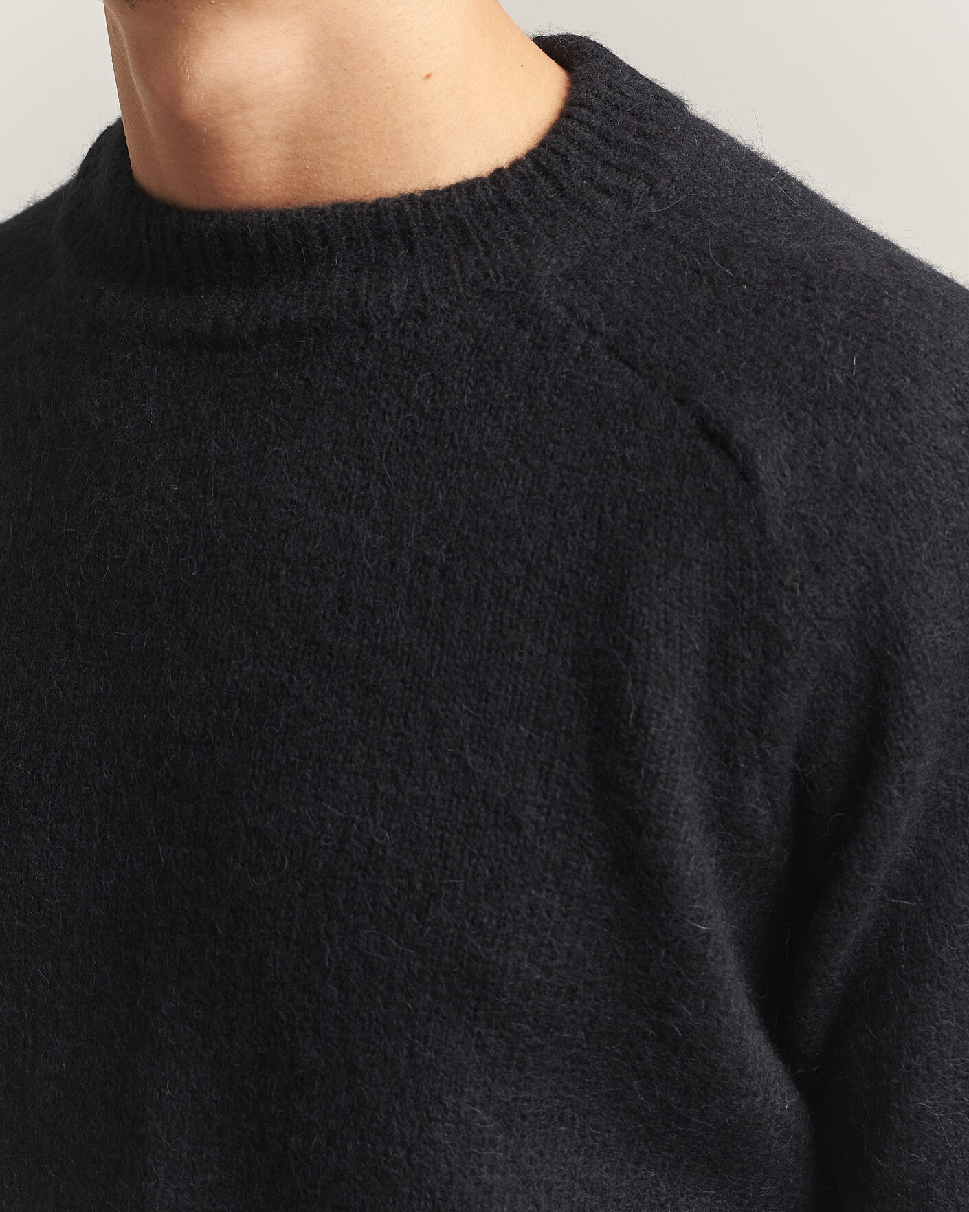 Men | Sweaters & Knitwear | Oscar Jacobson | Andie Alpacka/Merino Knitted Sweater Black
