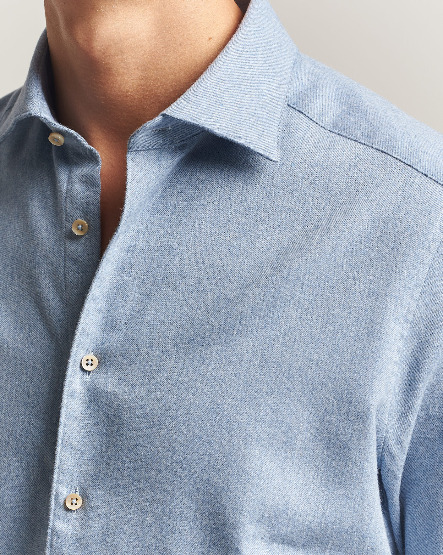 Men | Shirts | Stenströms | Slimline Flannel Shirt Blue