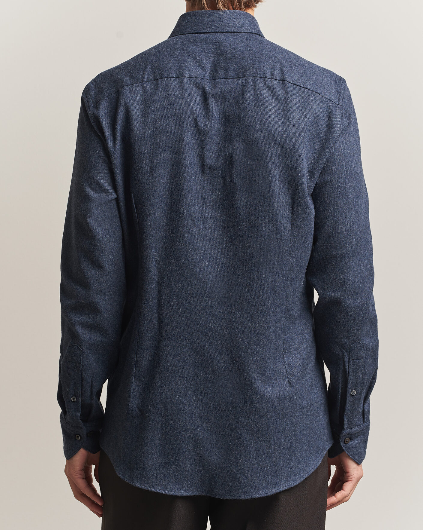 Men | Shirts | Stenströms | Slimline Flannel Shirt Navy