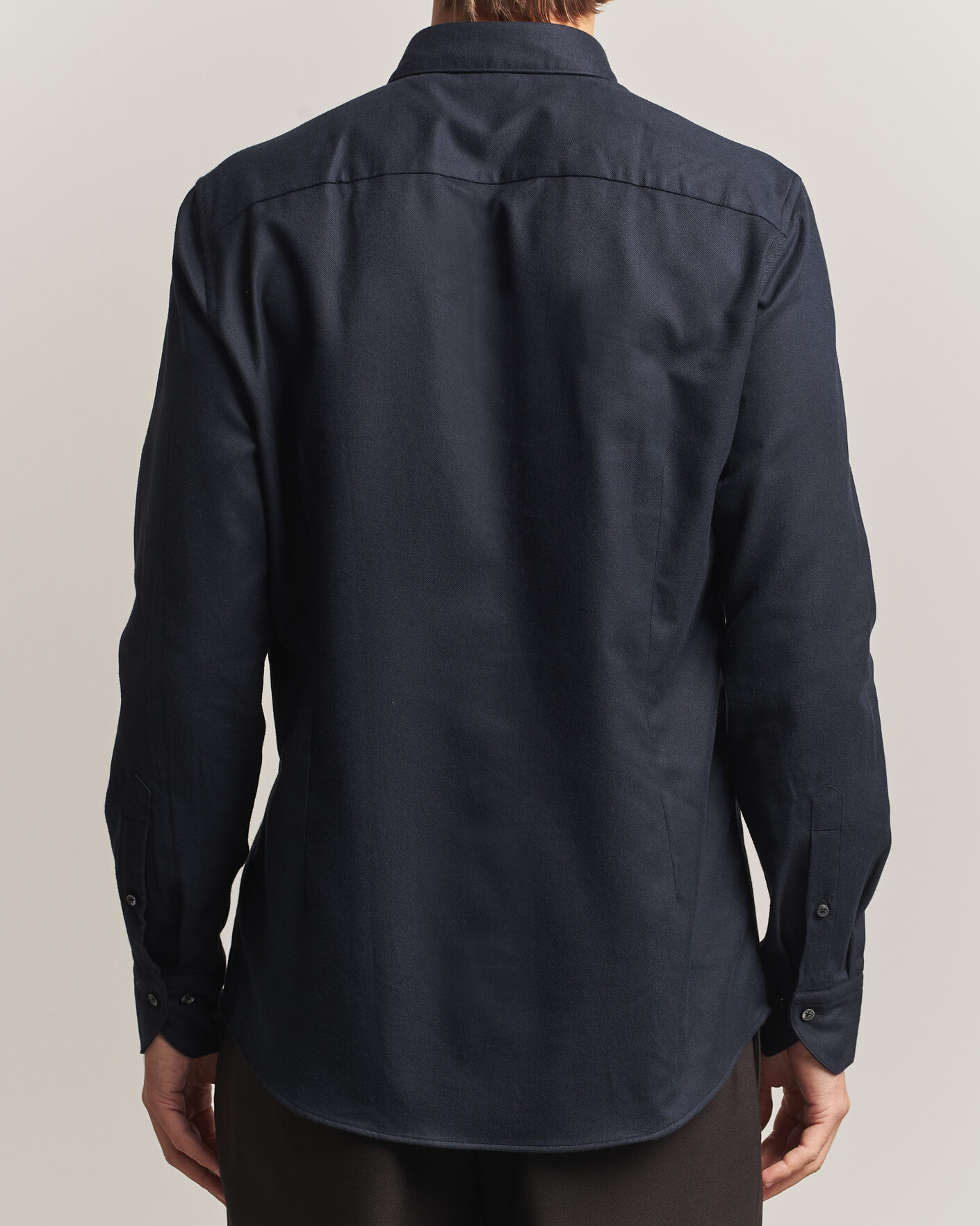 Men | Shirts | Stenströms | Slimline Flannel Shirt Black