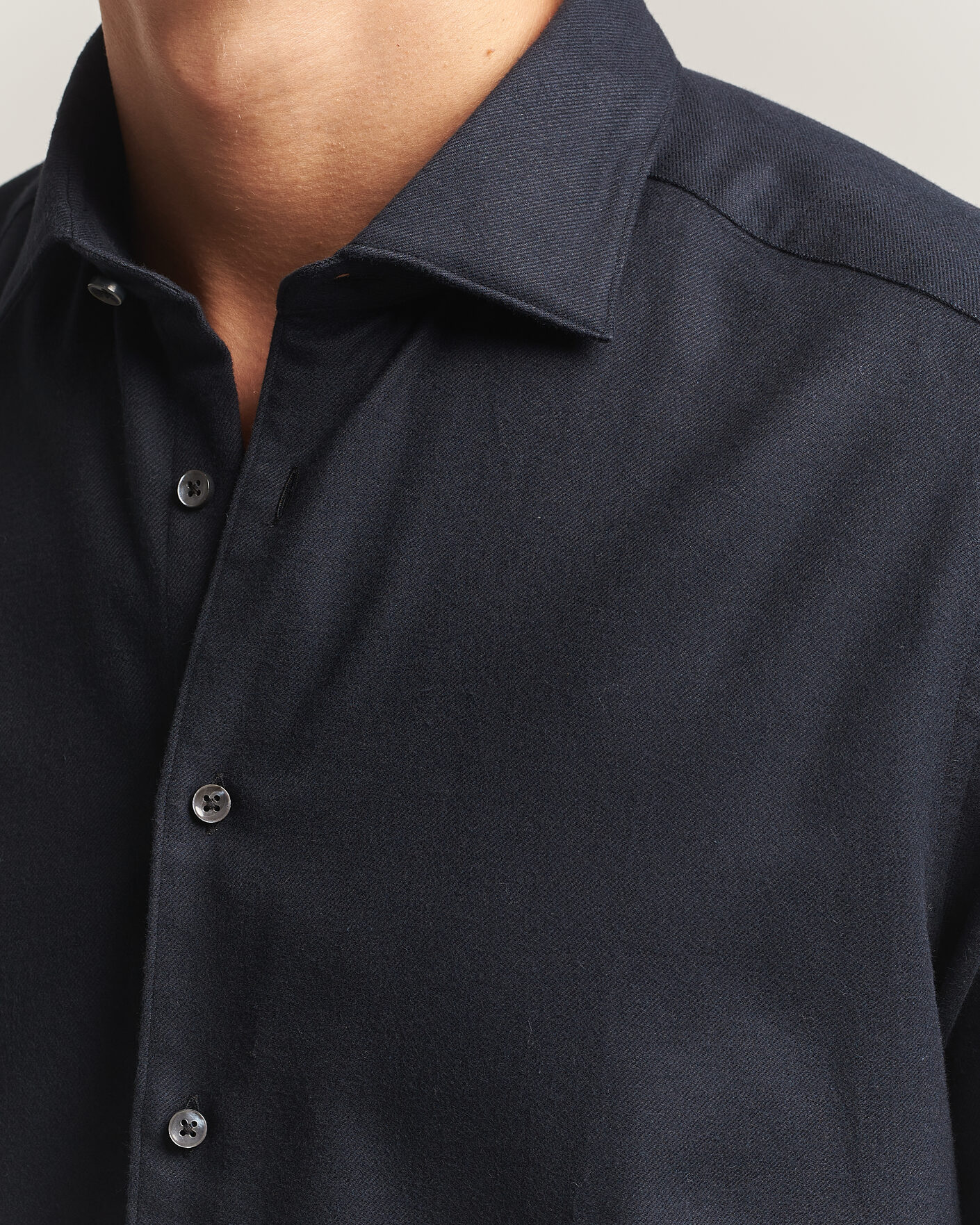 Men | Shirts | Stenströms | Slimline Flannel Shirt Black