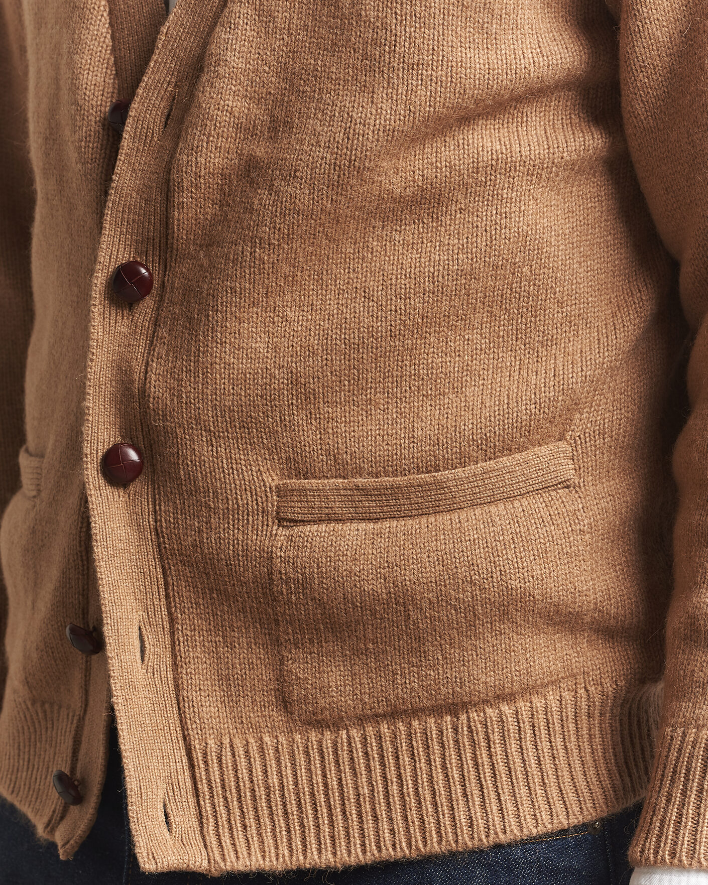 Men | Sweaters & Knitwear | William Lockie | Datchet Camelhair Cardigan Natural Brown