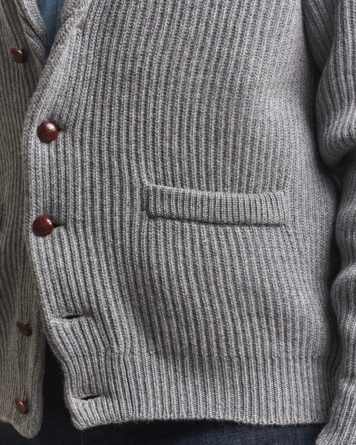 Men | Sweaters & Knitwear | William Lockie | Windsor Cashmere Shawl Cardigan Flannel Grey