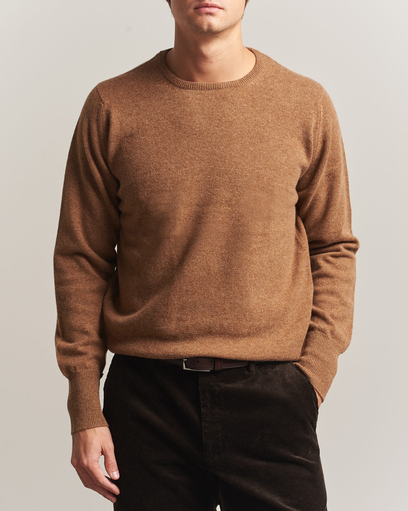 Men | Sweaters & Knitwear | William Lockie | Rob Lambswool Crewneck Driftwood