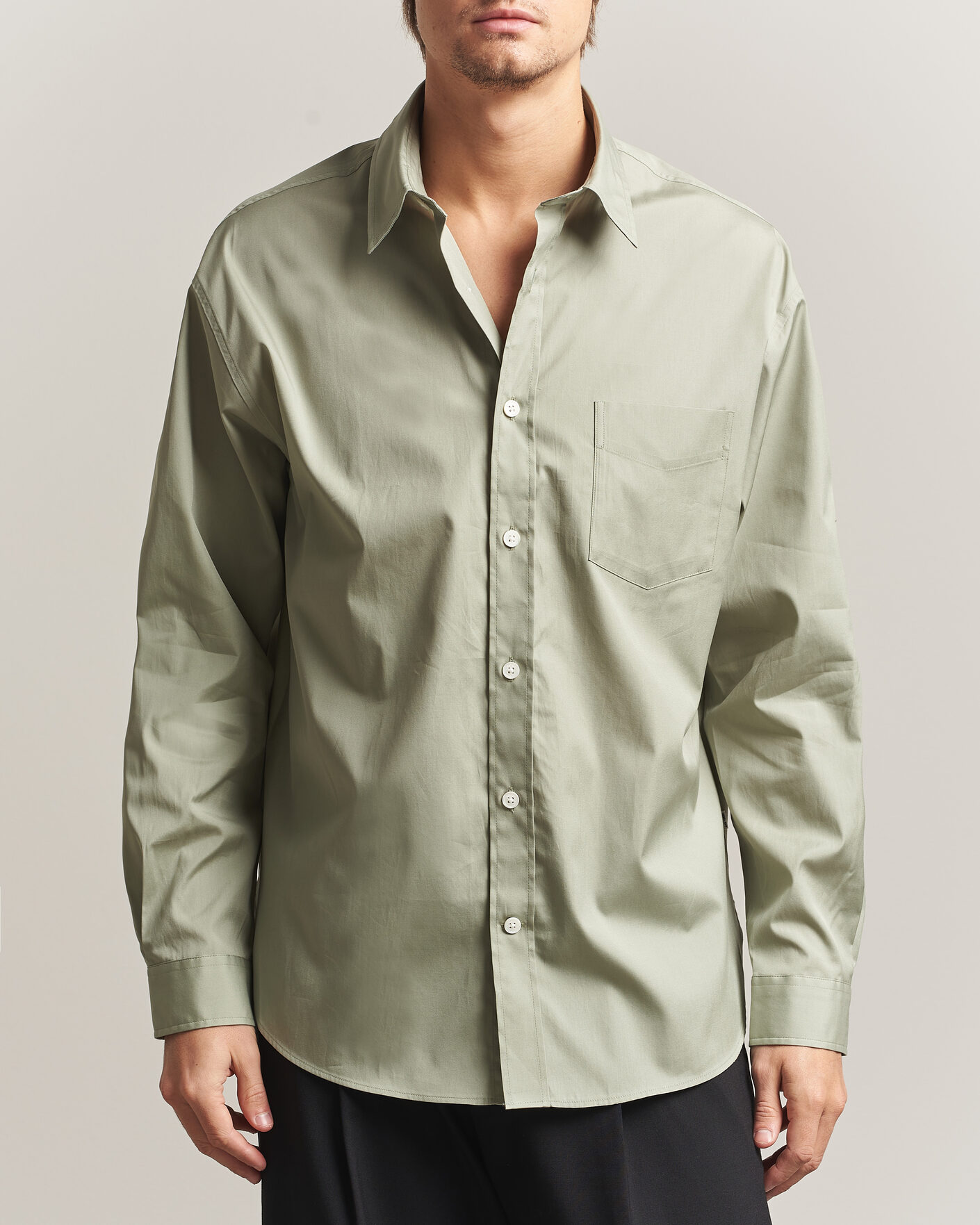 Men | Shirts | NN07 | Skyler Relaxed Fit Supima Cotton Shirt Pale Green