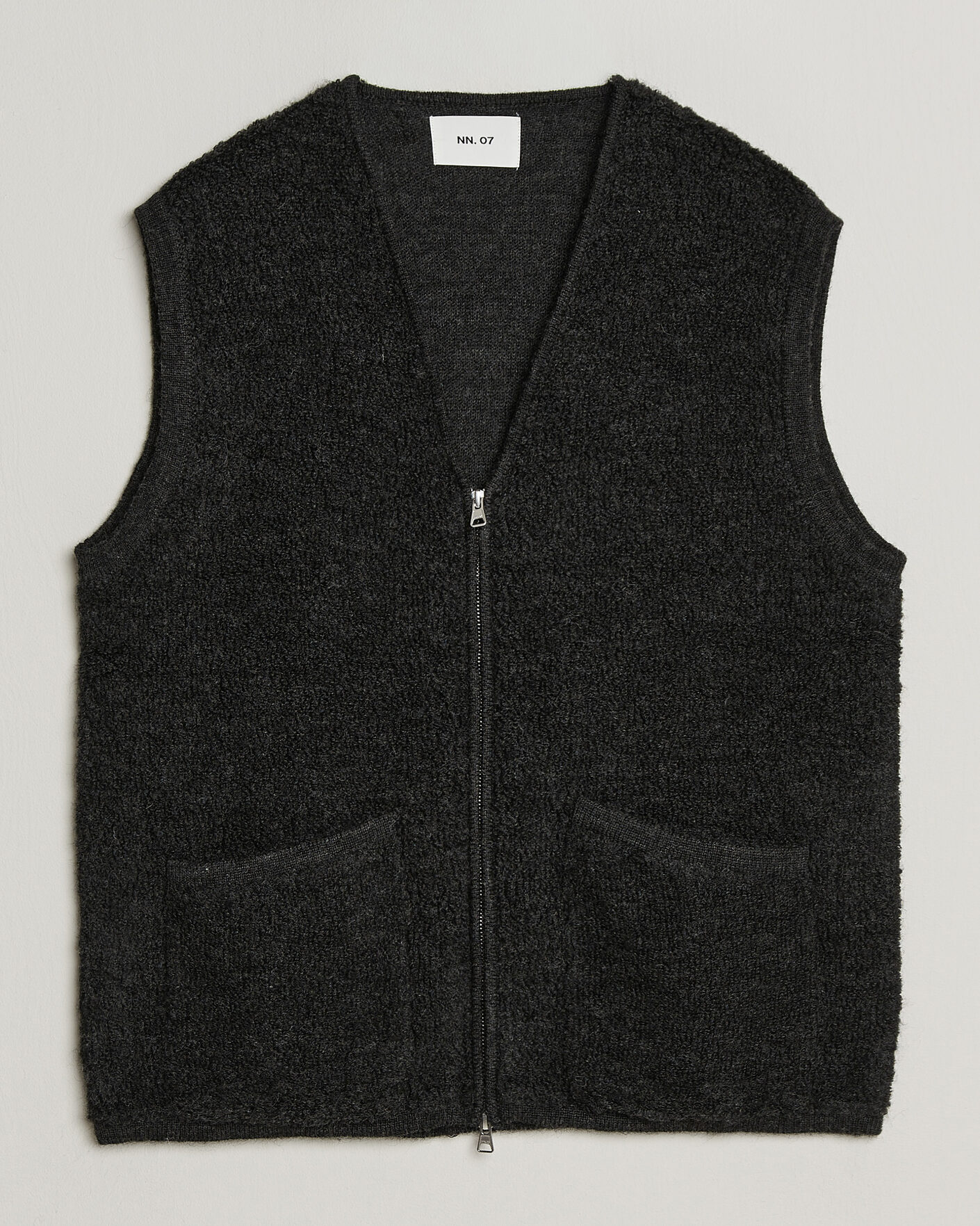 Men | Gilets | NN07 | Mads Wool Fleece Vest Antracite Melange