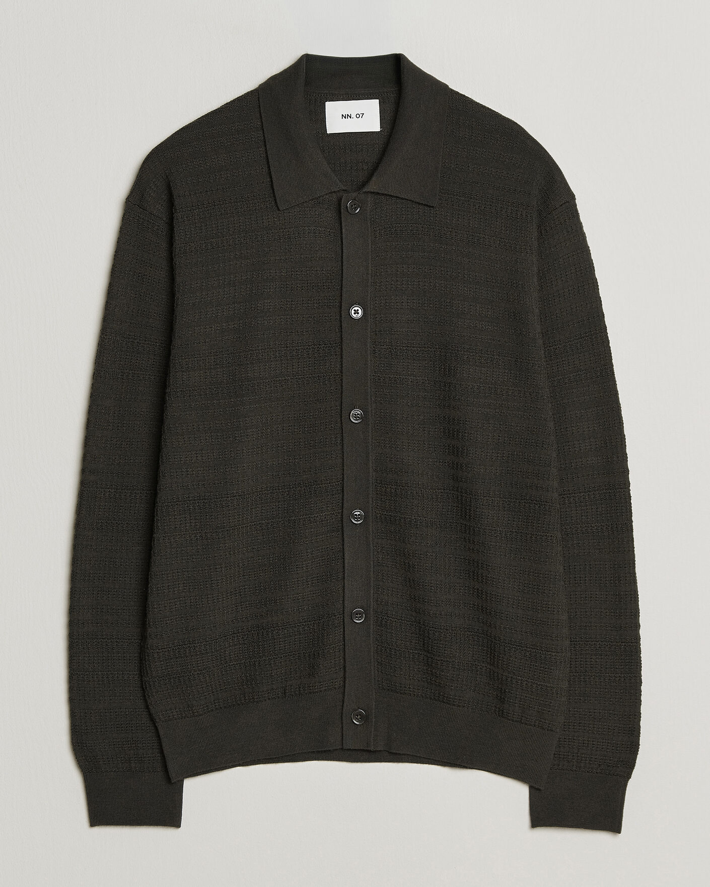 Men | Sweaters & Knitwear | NN07 | Nate Wool Knitted Cardigan Dark Army
