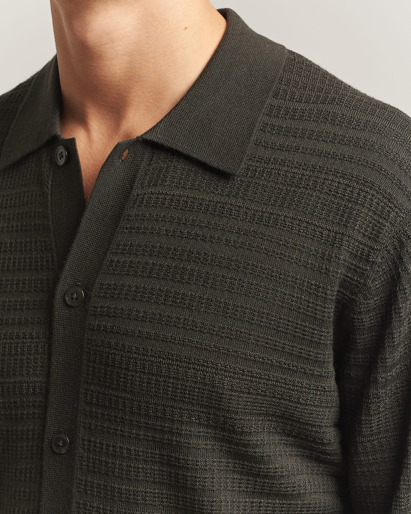 Men | Sweaters & Knitwear | NN07 | Nate Wool Knitted Cardigan Dark Army