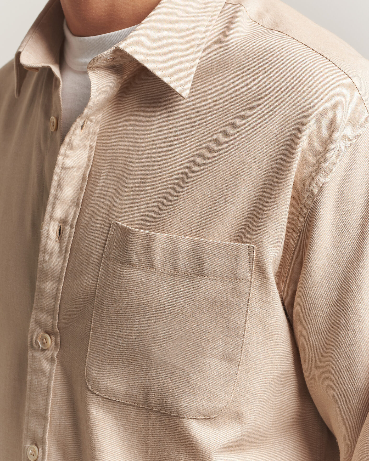 Men | Shirts | NN07 | Deon Brushed Light Flannel Shirt Desert Khaki