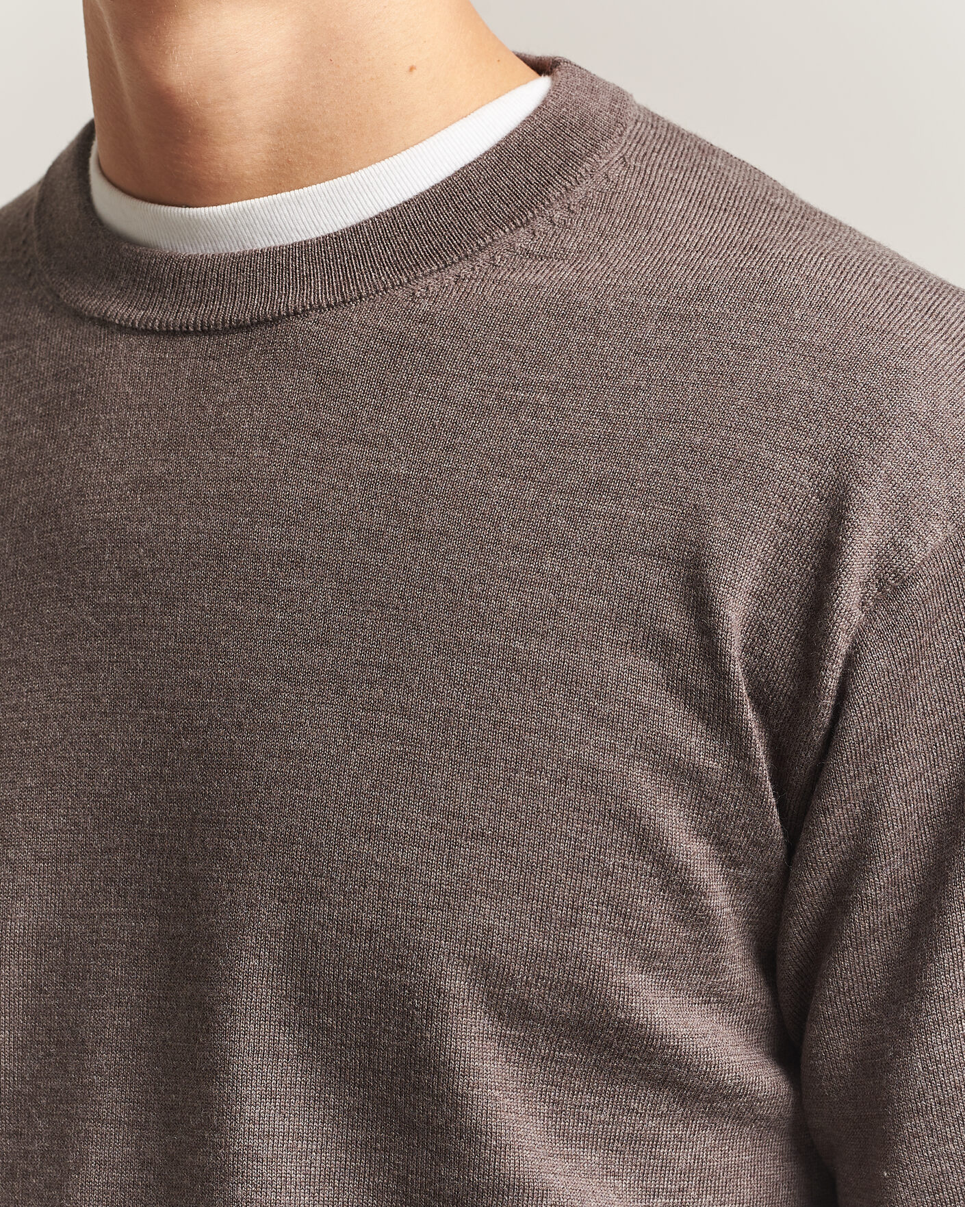 Men | Sweaters & Knitwear | NN07 | Nate Wool Knitted Crew Neck Mable Husk