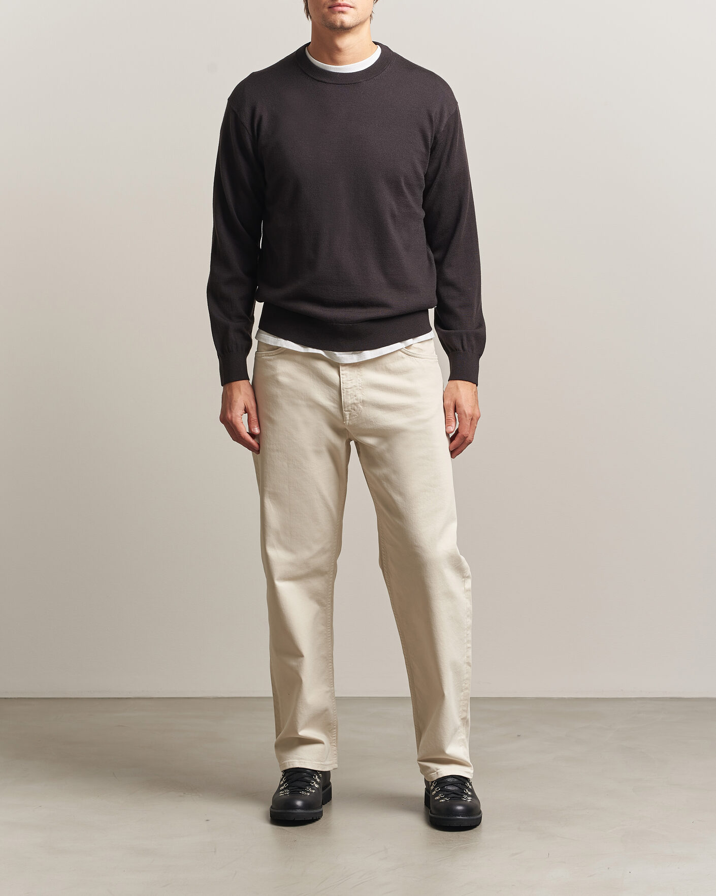Men | Sweaters & Knitwear | NN07 | Nate Wool Knitted Crew Neck Deep Truffle